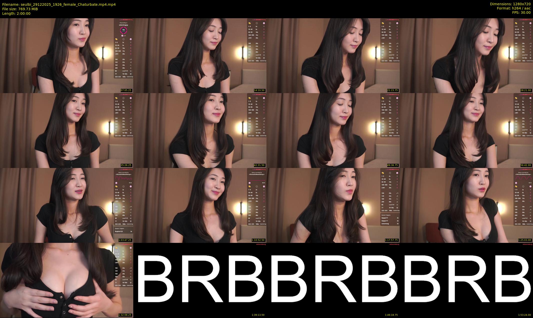 seulbi — 120 minute Chaturbate female cam show recording, 720p, Dec 29, 2025