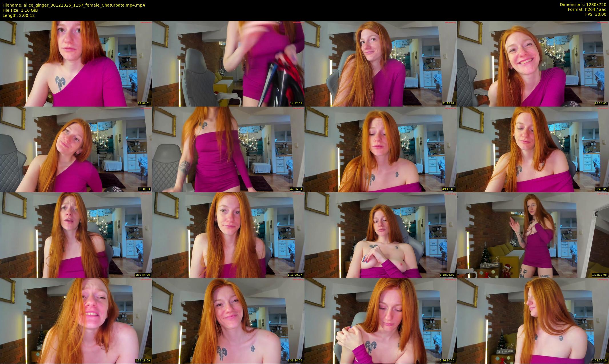 alice_ginger — 121 minute Chaturbate female cam show recording, 720p, Dec 30, 2025