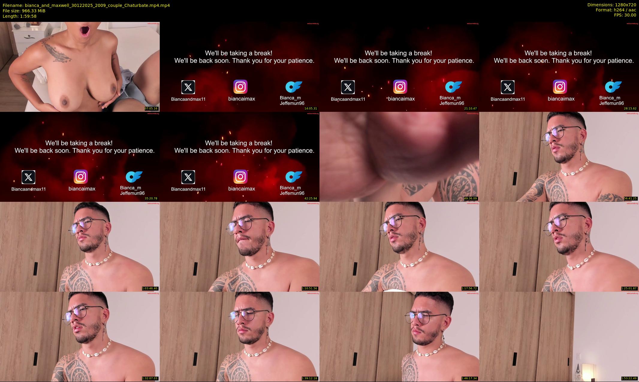 bianca_and_maxwell — 120 minute Chaturbate couple cam show recording, 720p, Dec 30, 2025