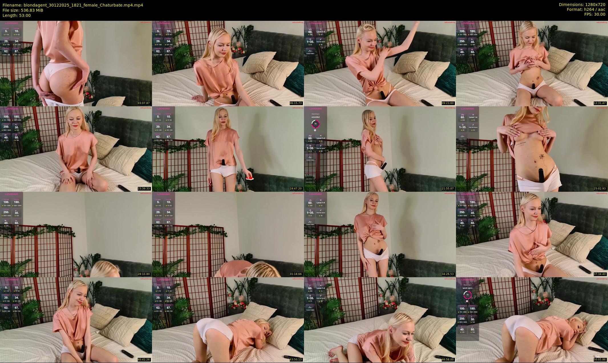 blondagent — 53 minute Chaturbate female cam show recording, 720p, Dec 30, 2025