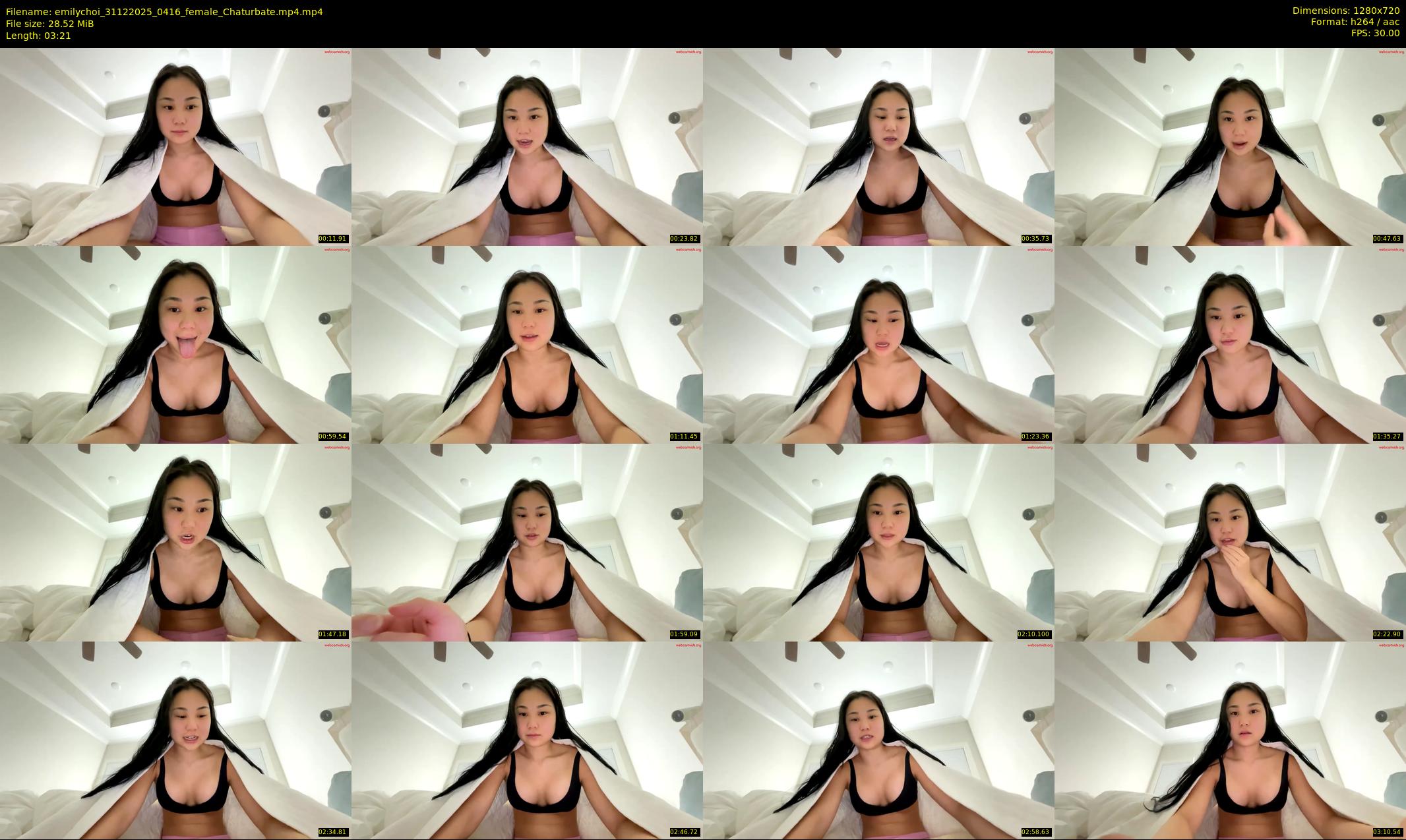 emilychoi — 4 minute Chaturbate female cam show recording, 720p, Dec 31, 2025
