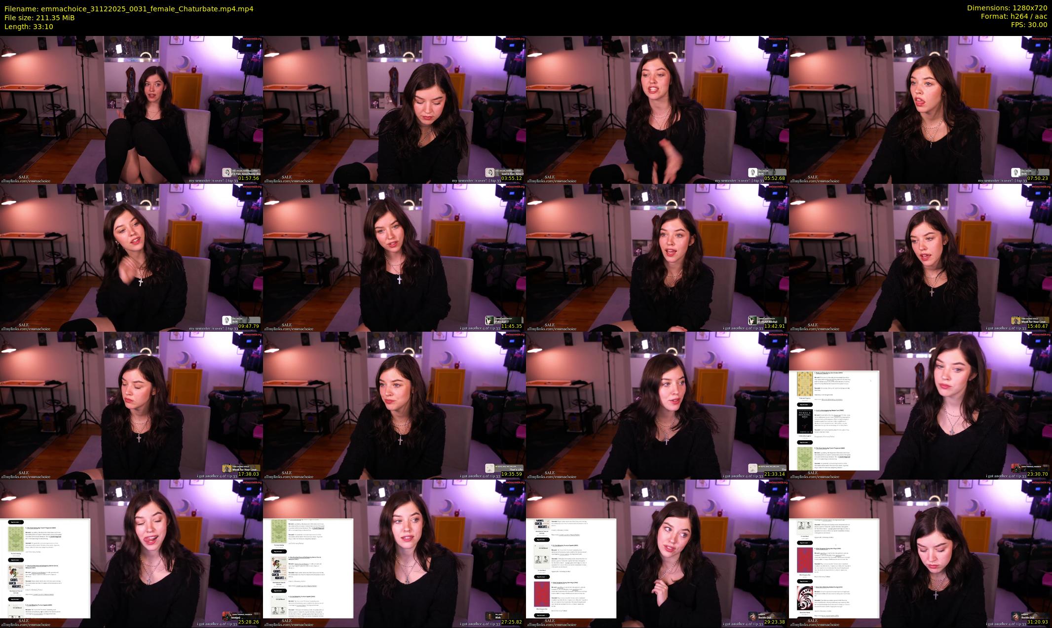 emmachoice — 34 minute Chaturbate female cam show recording, 720p, Dec 31, 2025