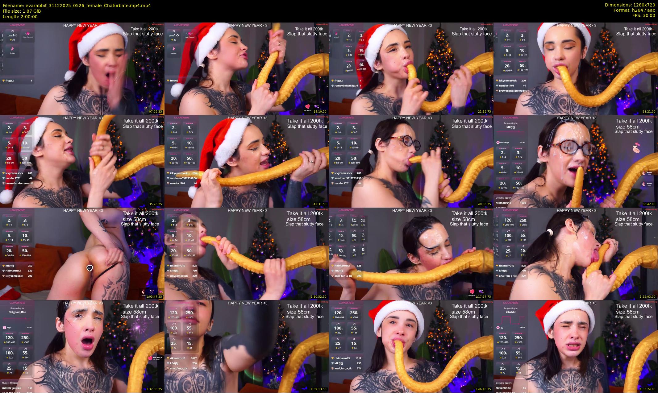 evarabbit — 120 minute Chaturbate female cam show recording, 720p, Dec 31, 2025
