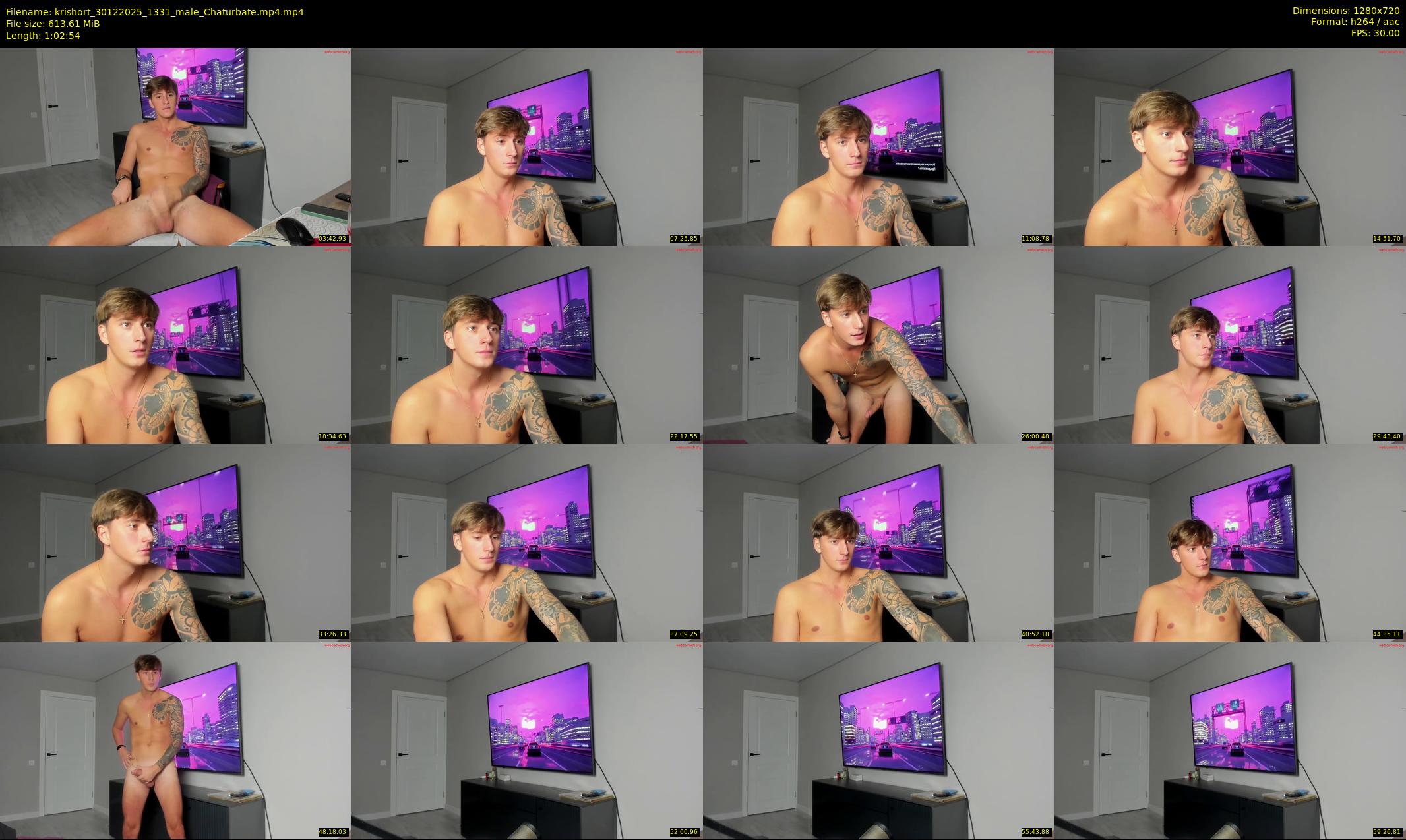 krishort — 63 minute Chaturbate male cam show recording, 720p, Dec 30, 2025
