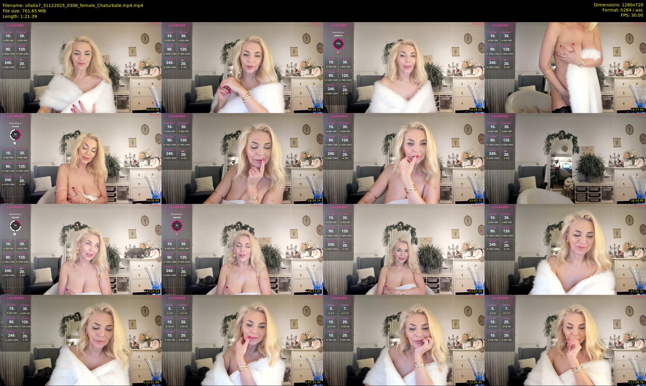 ollalla7 — 82 minute Chaturbate female cam show recording, 720p, Dec 31, 2025