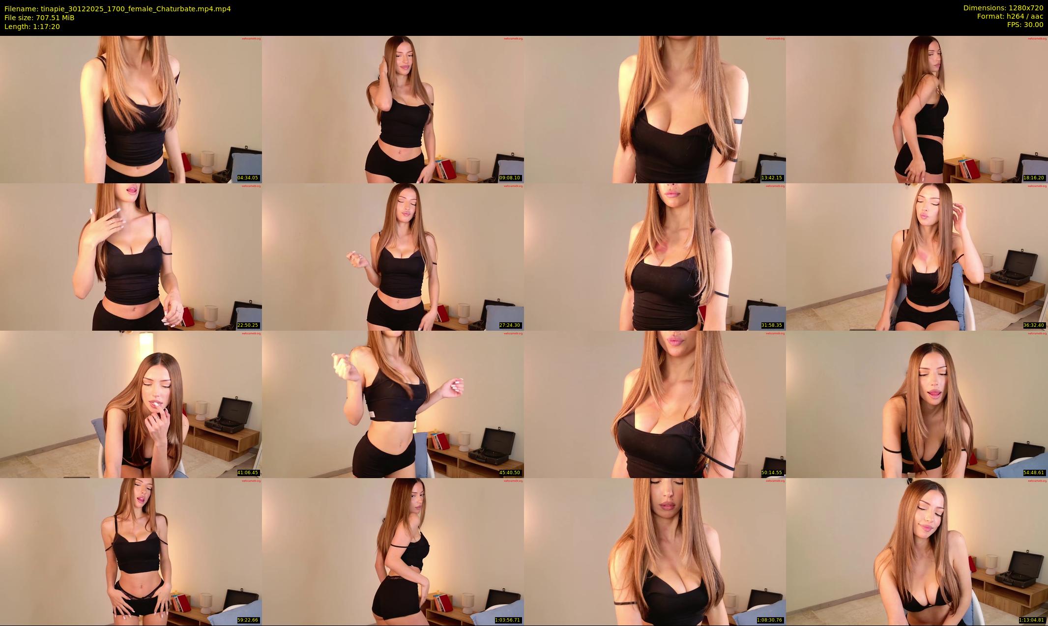 tinapie — 78 minute Chaturbate female cam show recording, 720p, Dec 30, 2025