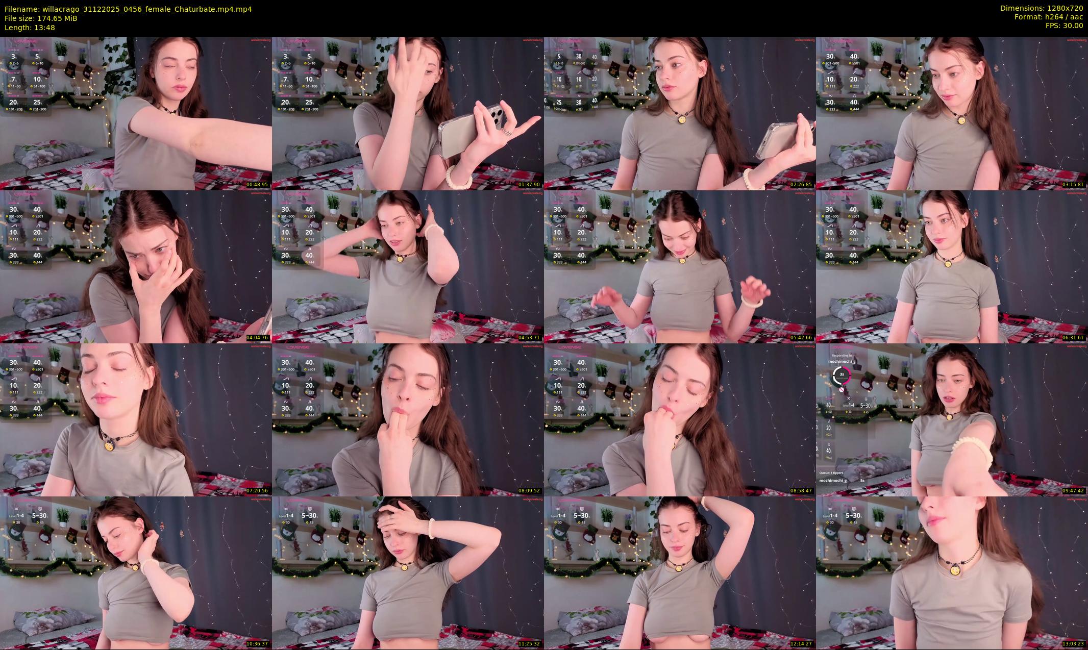 willacrago — 14 minute Chaturbate female cam show recording, 720p, Dec 31, 2025