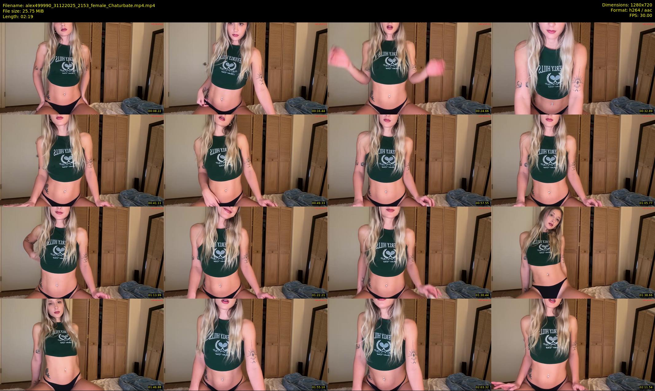 alex499990 — 3 minute Chaturbate female cam show recording, 720p, Dec 31, 2025