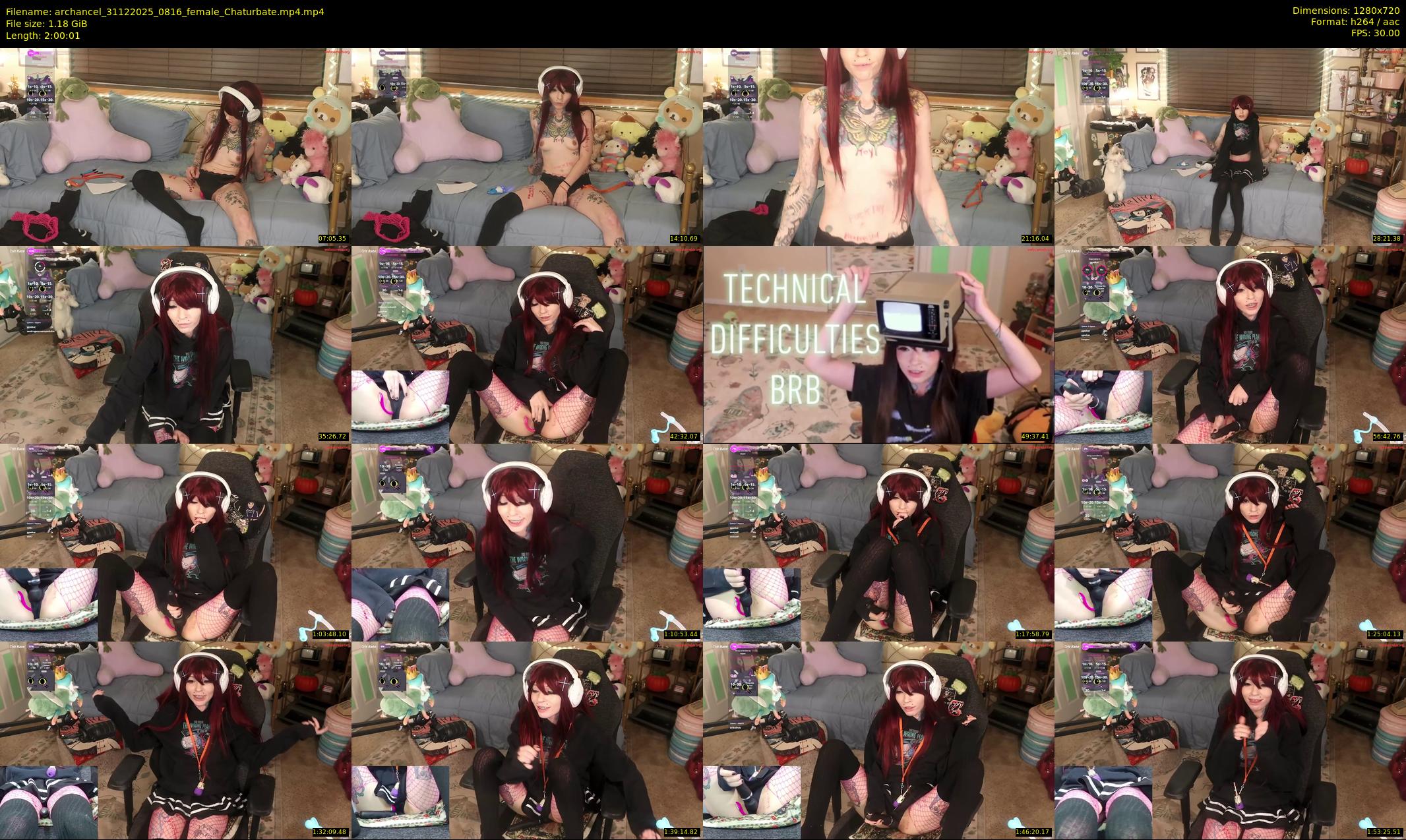 archancel — 121 minute Chaturbate female cam show recording, 720p, Dec 31, 2025