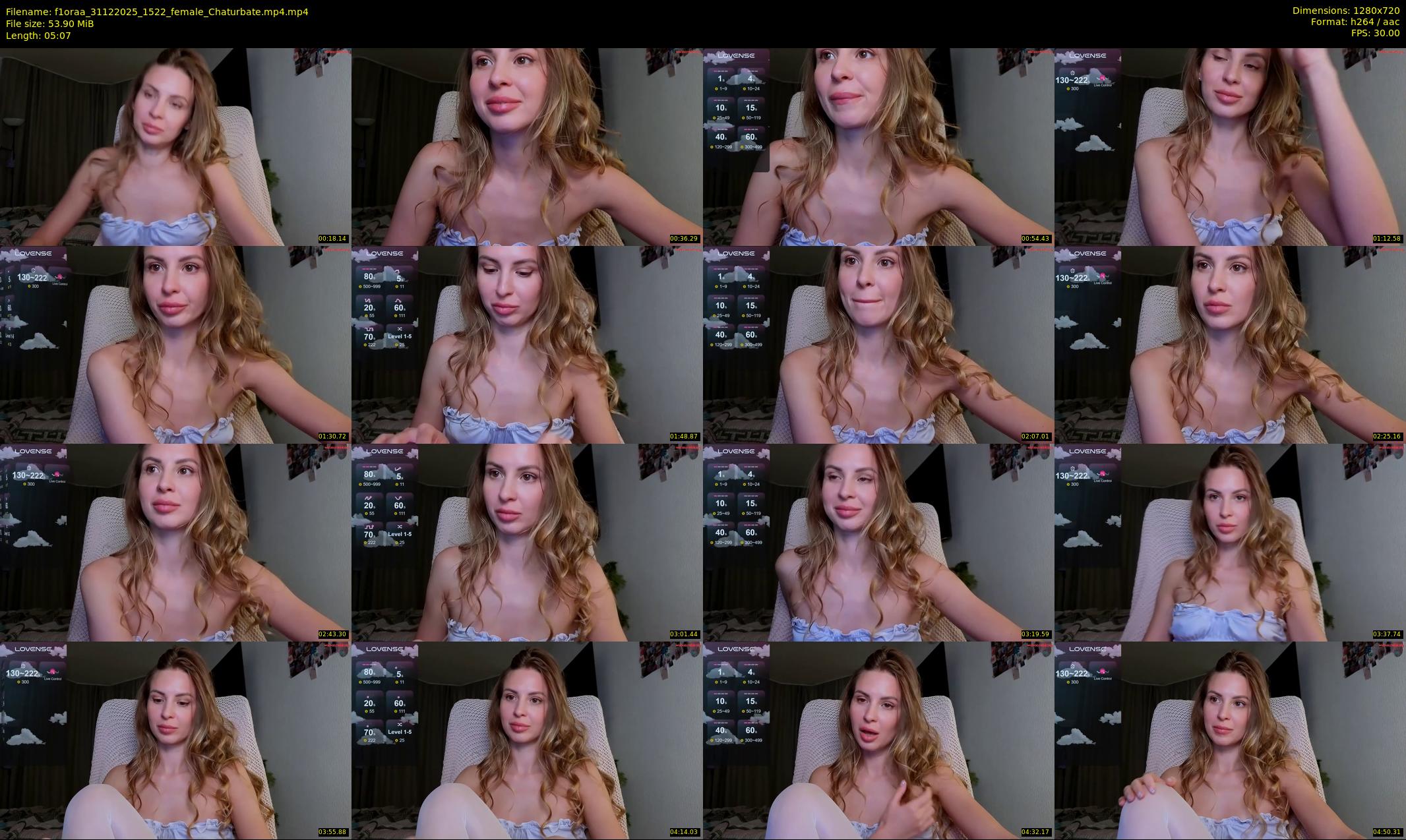 f1oraa — 6 minute Chaturbate female cam show recording, 720p, Dec 31, 2025