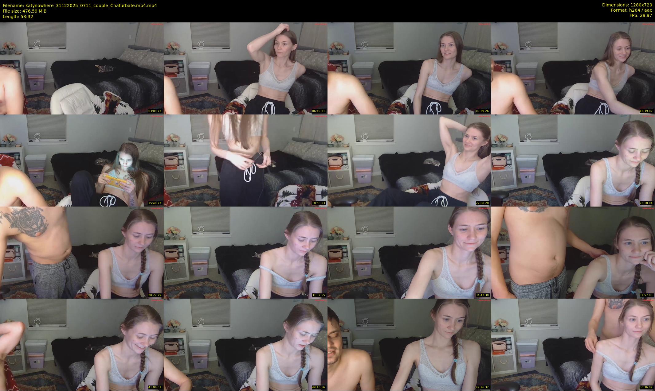 katynowhere — 54 minute Chaturbate female cam show recording, 720p, Dec 31, 2025