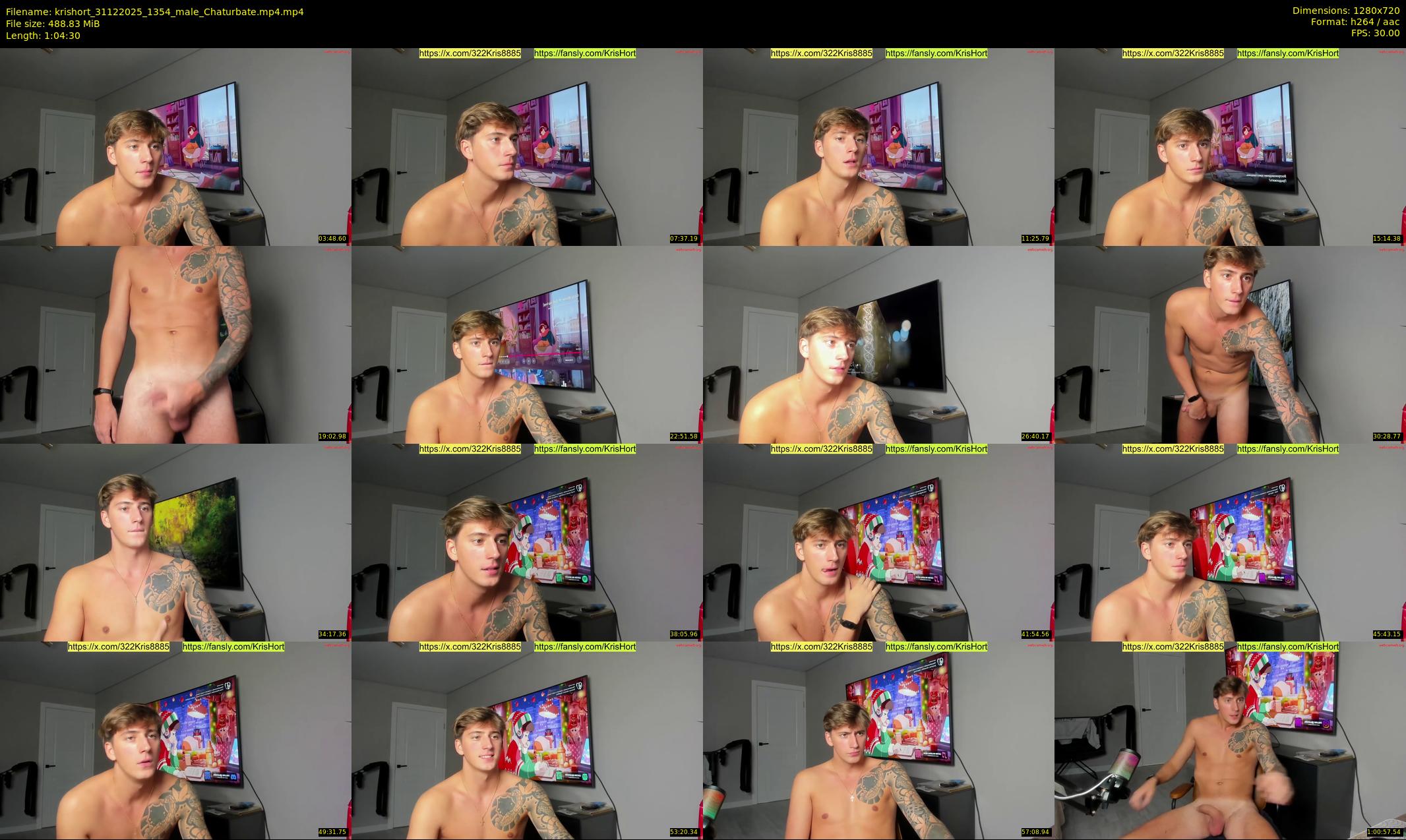 krishort — 65 minute Chaturbate male cam show recording, 720p, Dec 31, 2025