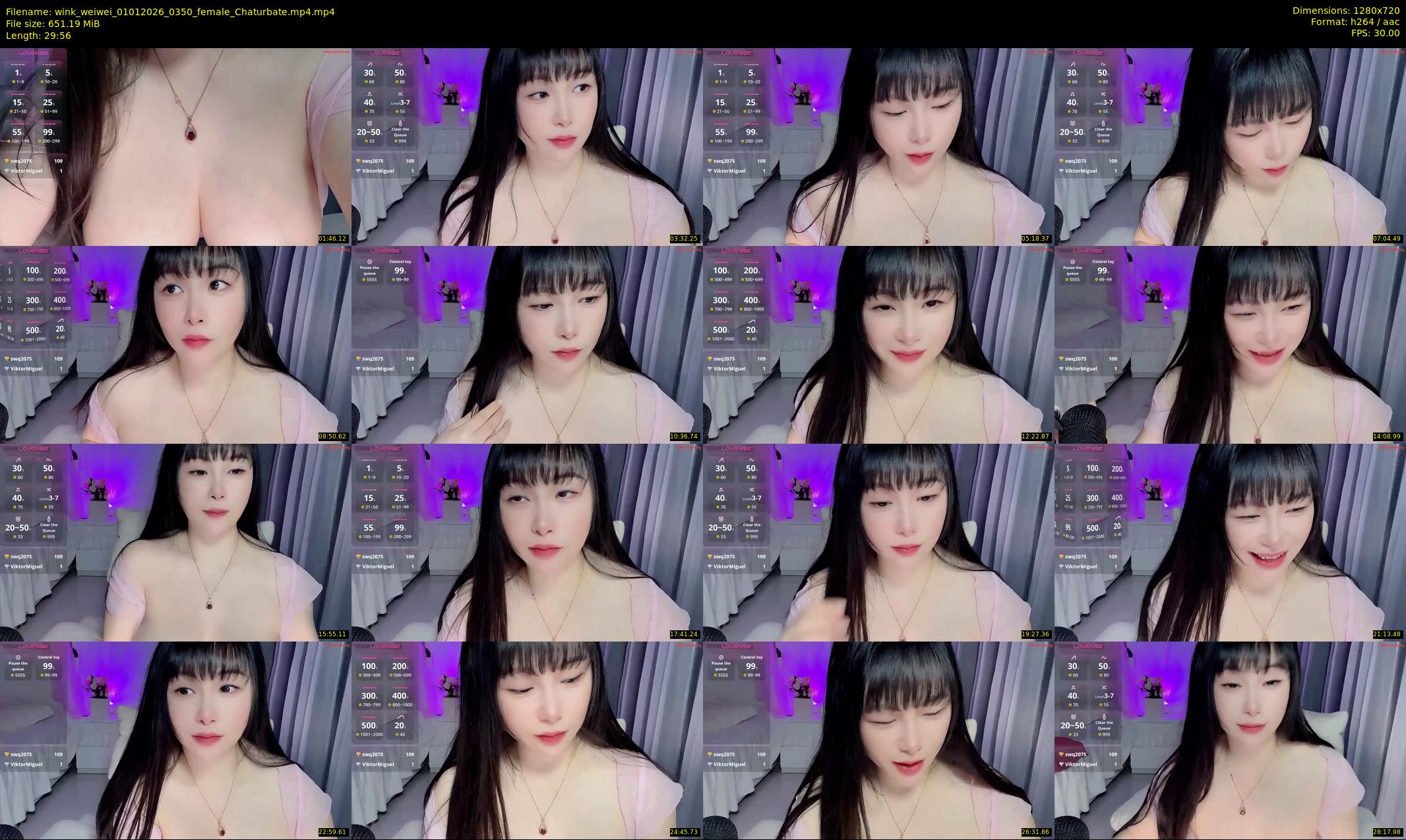 wink_weiwei — 30 minute Chaturbate female cam show recording, 720p, Jan 1, 2026