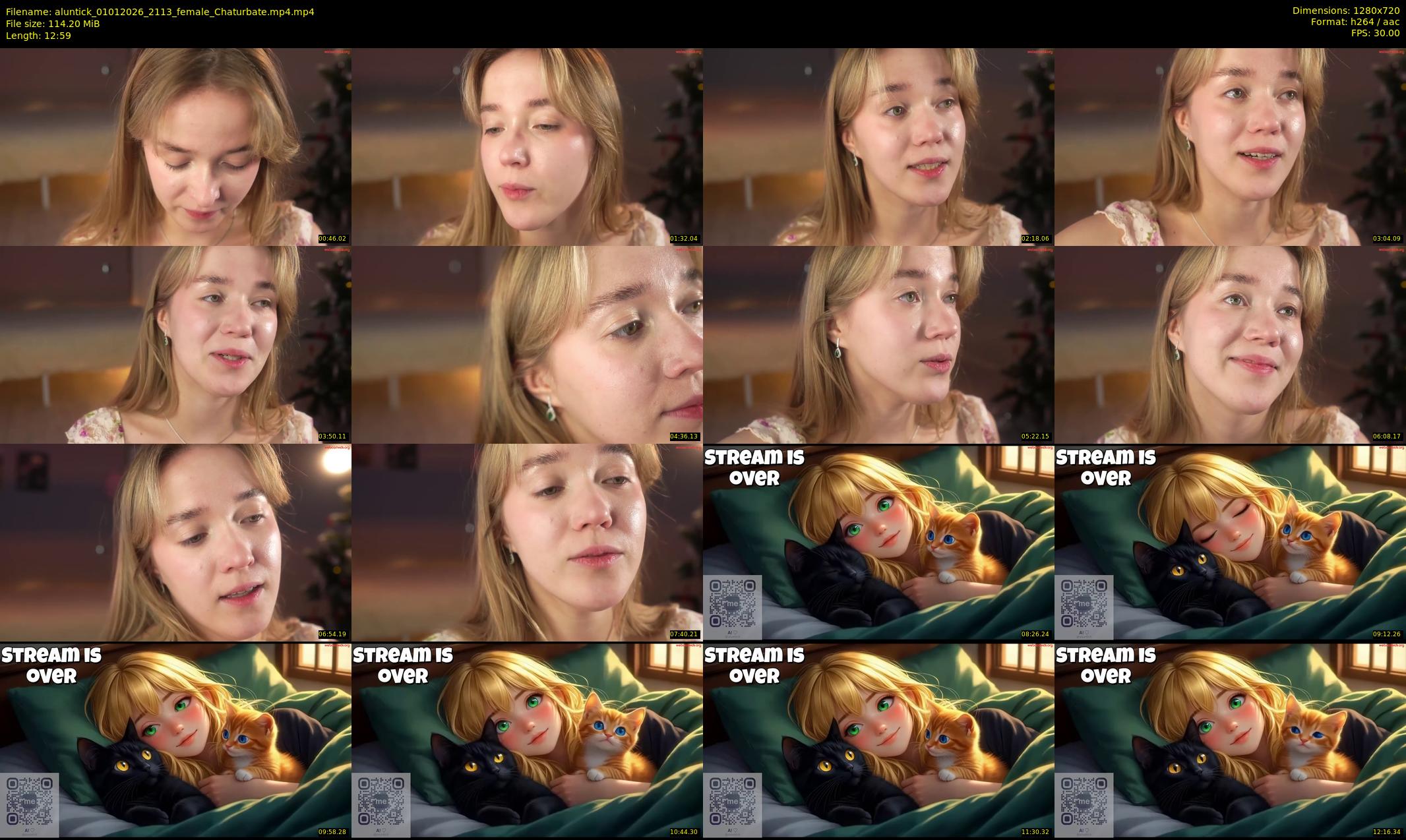 aluntick — 13 minute Chaturbate female cam show recording, 720p, Jan 1, 2026