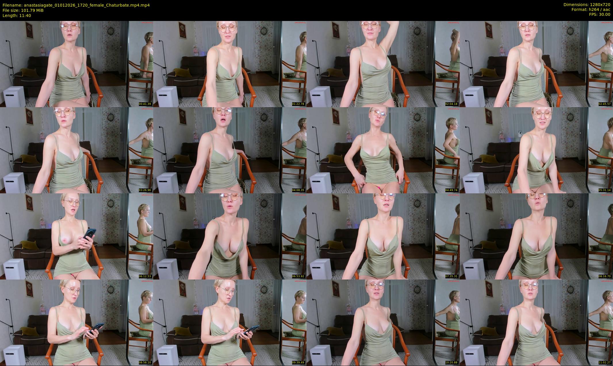 anastasiagate — 12 minute Chaturbate female cam show recording, 720p, Jan 1, 2026