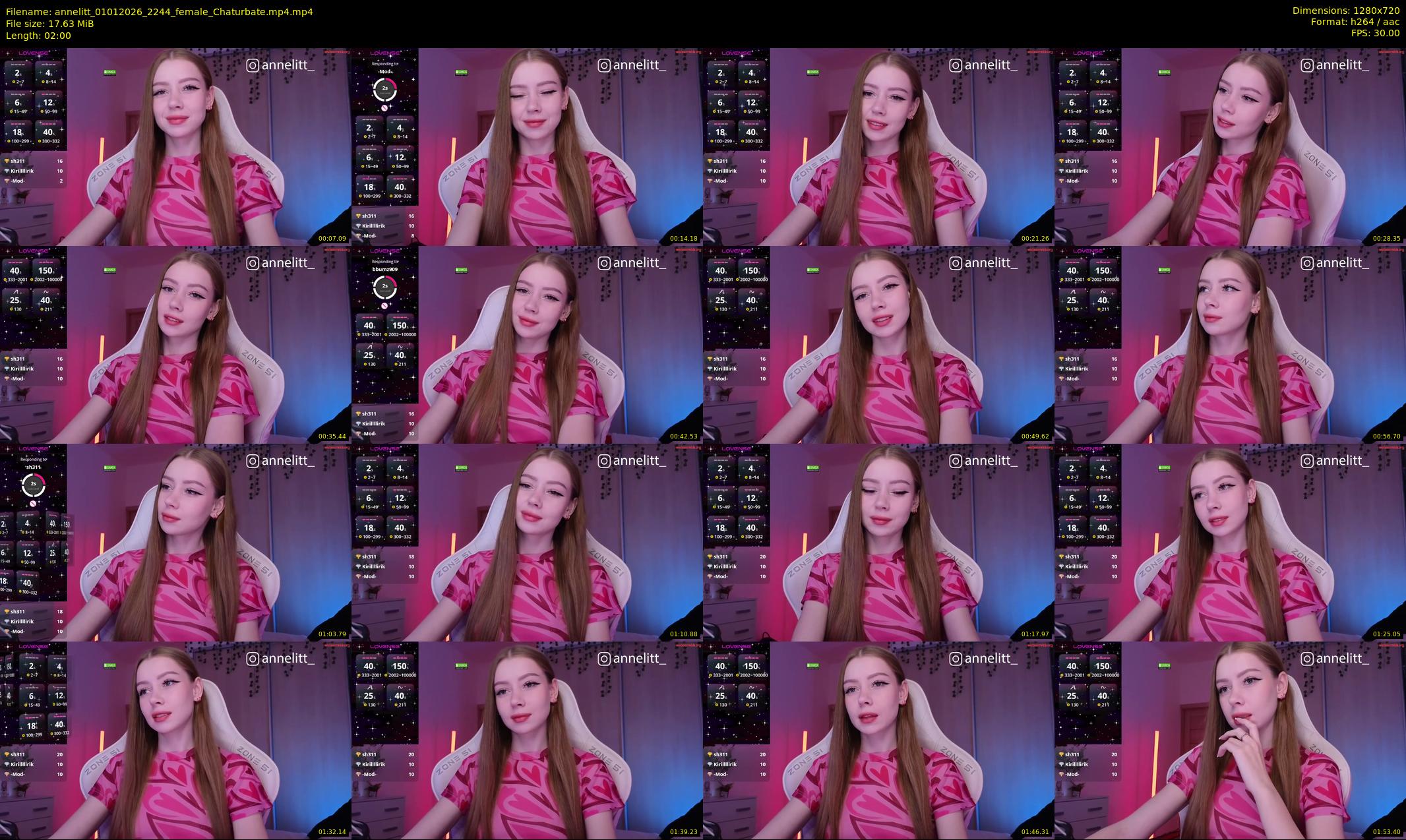 annelitt — 2 minute Chaturbate female cam show recording, 720p, Jan 1, 2026