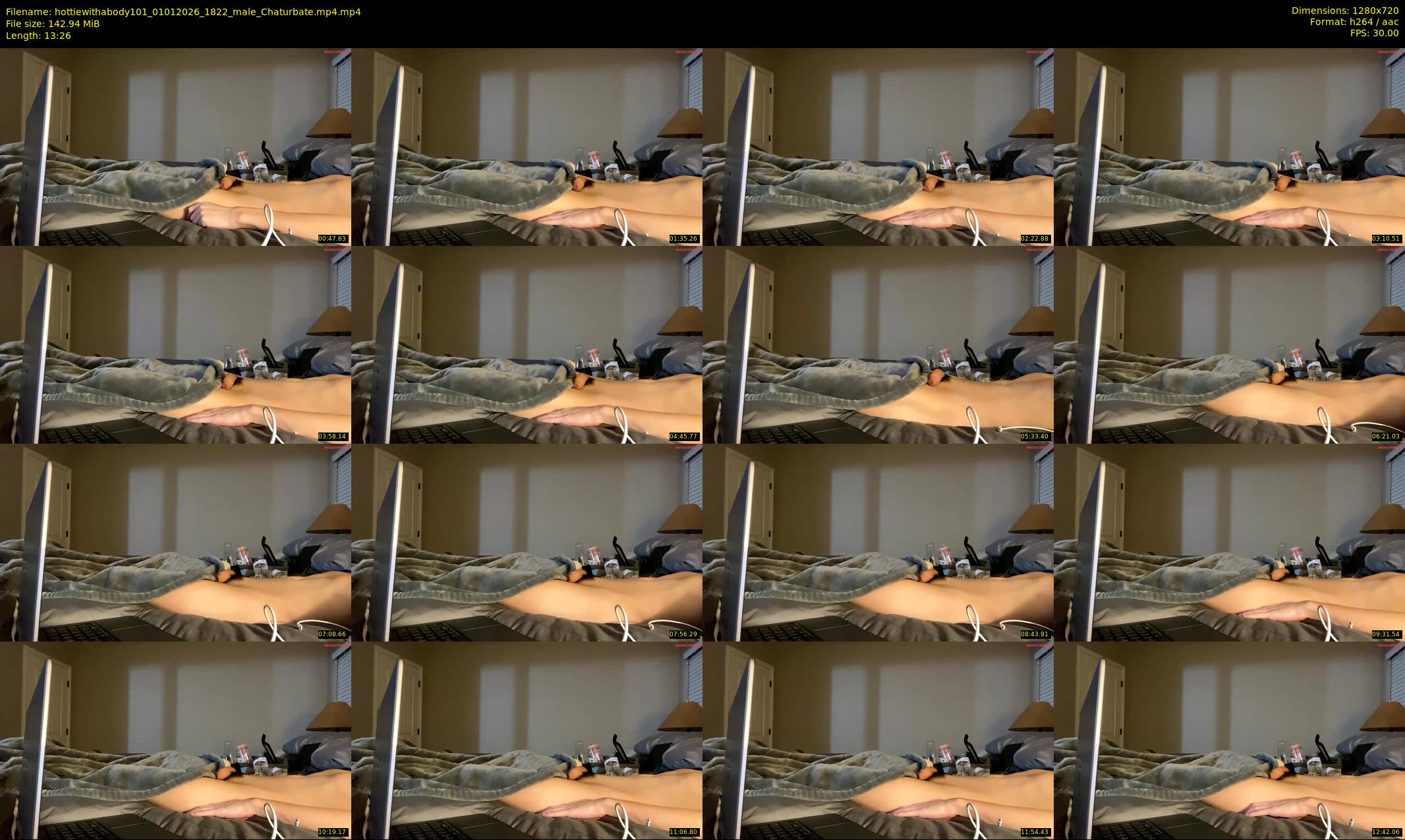 hottiewithabody101 — 14 minute Chaturbate male cam show recording, 720p, Jan 1, 2026