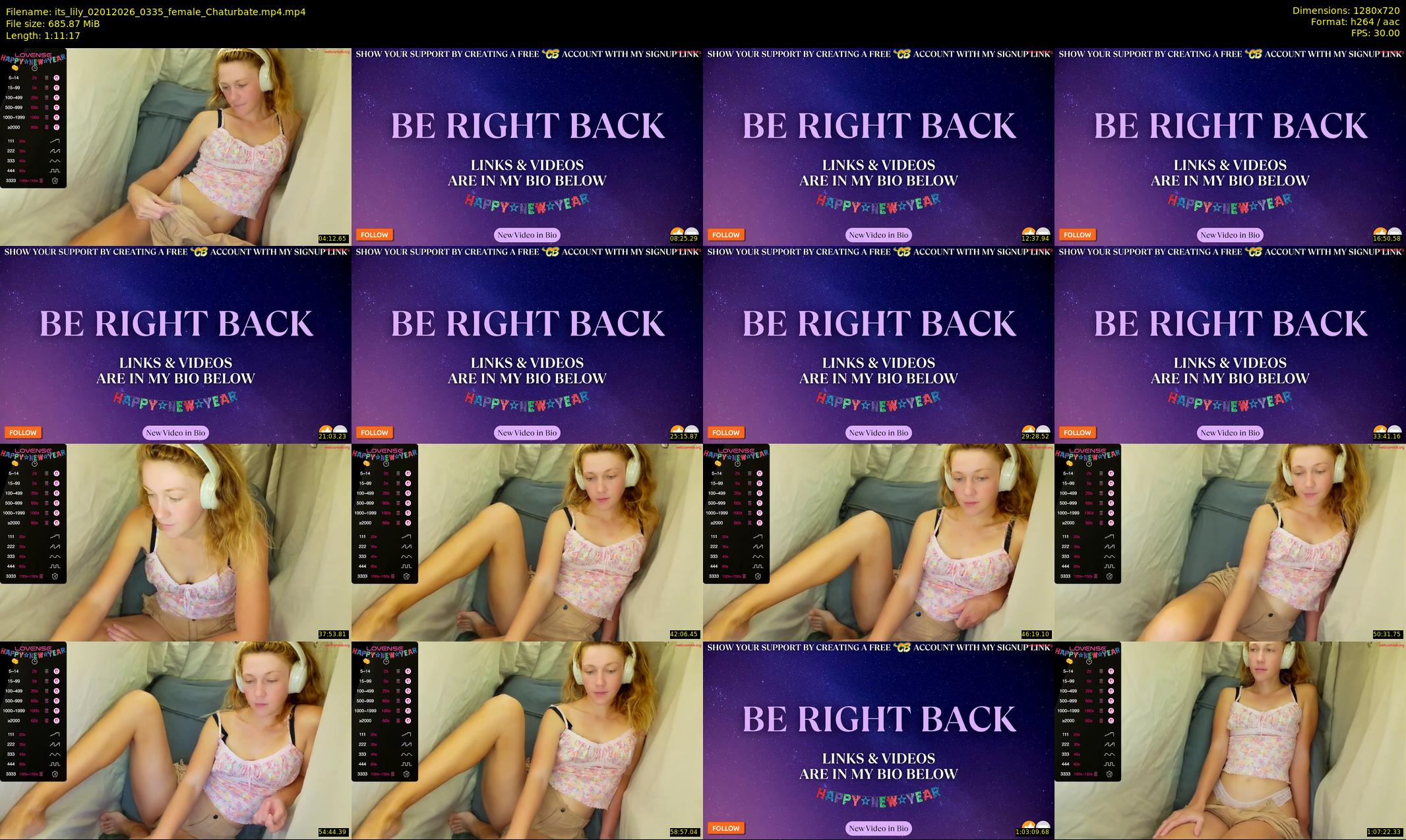 its_lily — 72 minute Chaturbate female cam show recording, 720p, Jan 2, 2026