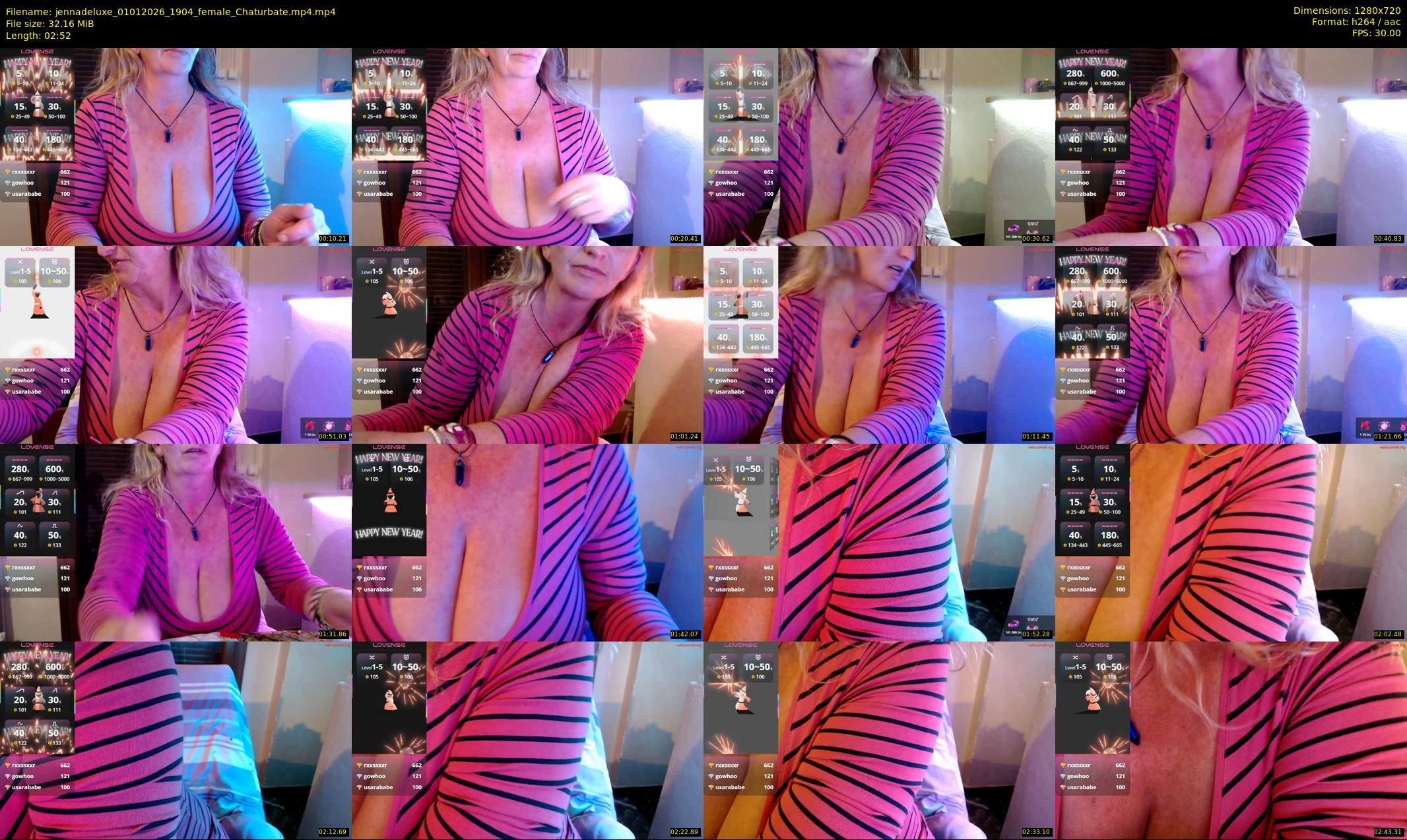 jennadeluxe — 3 minute Chaturbate female cam show recording, 720p, Jan 1, 2026