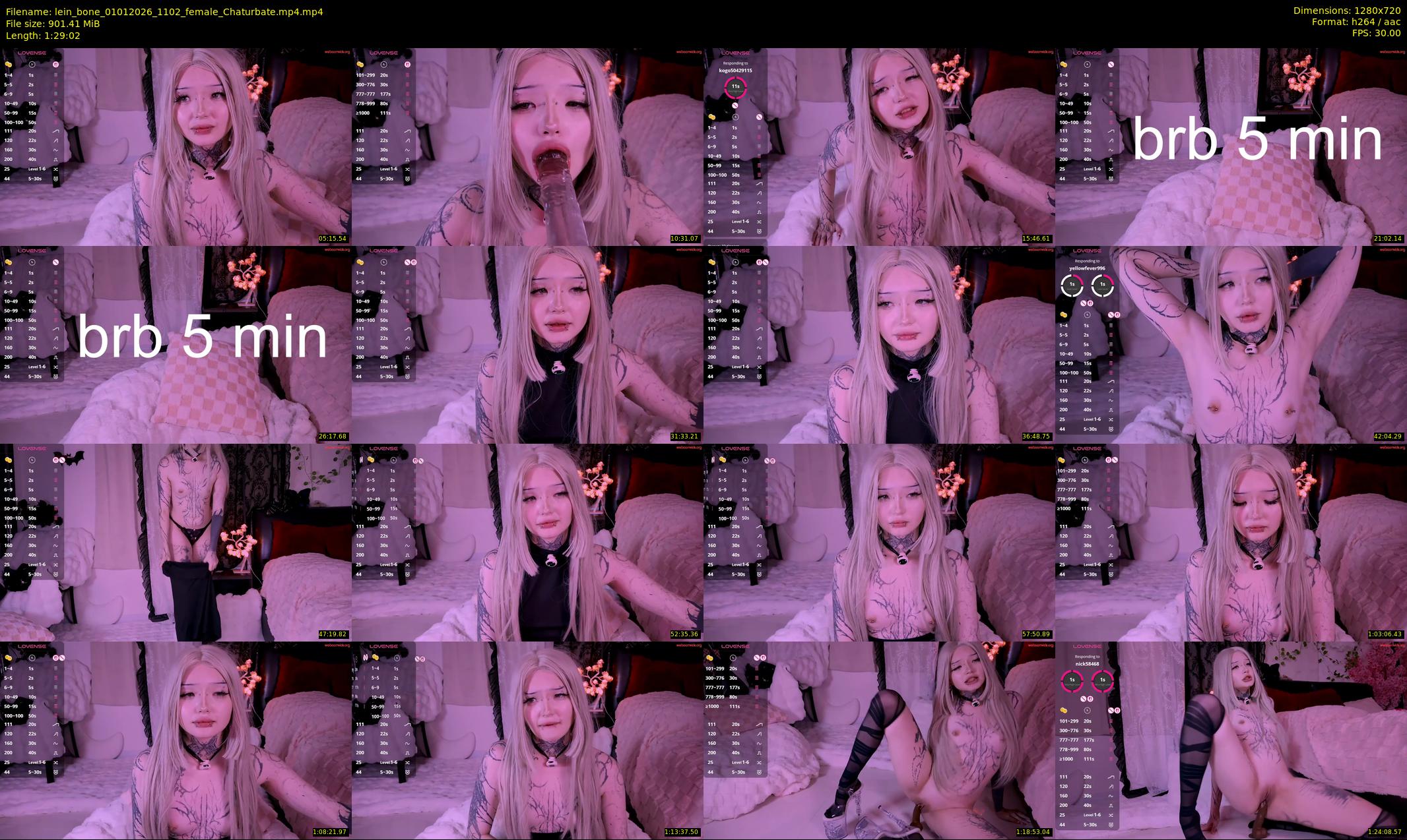 lein_bone — 90 minute Chaturbate female cam show recording, 720p, Jan 1, 2026