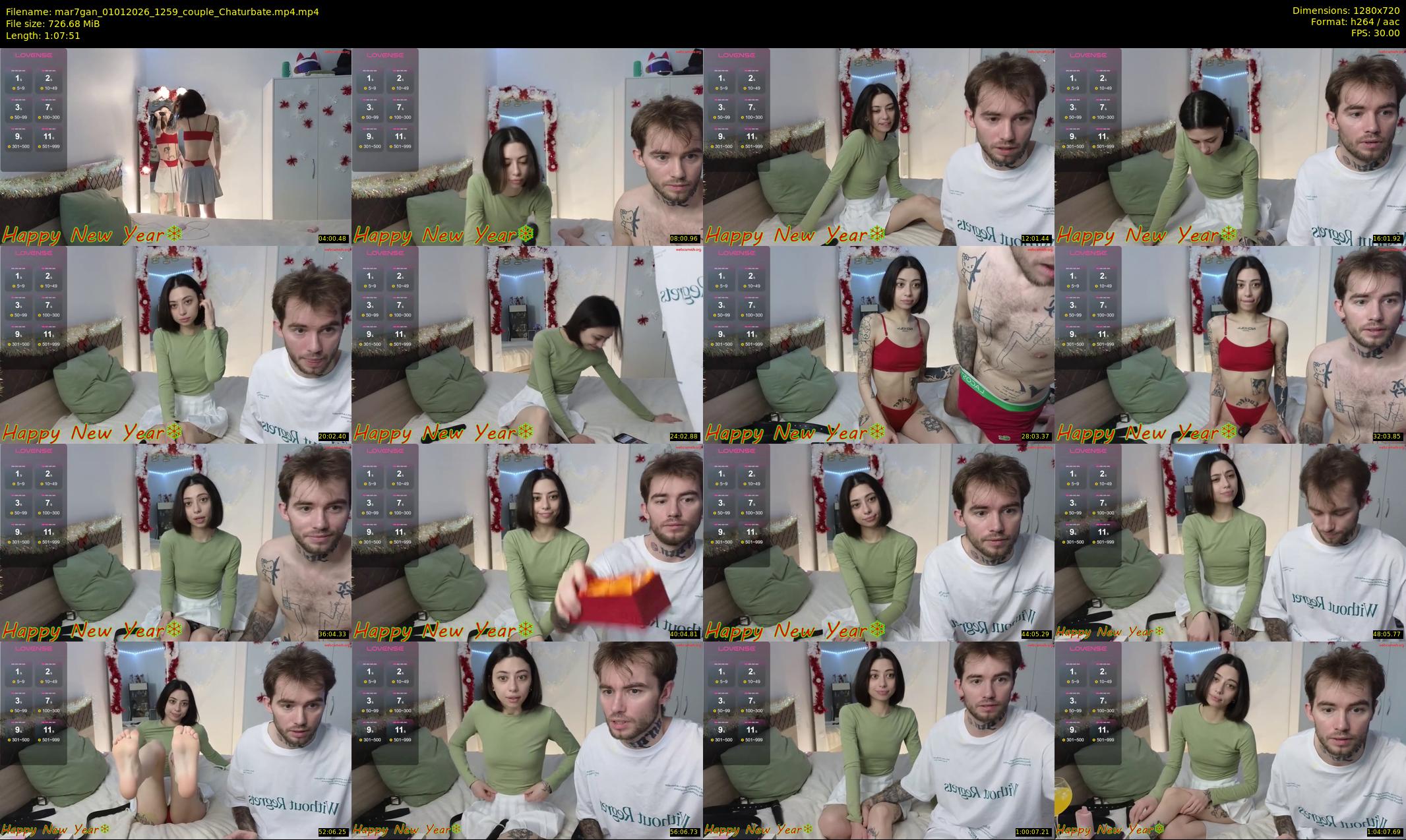 mar7gan — 68 minute Chaturbate couple cam show recording, 720p, Jan 1, 2026