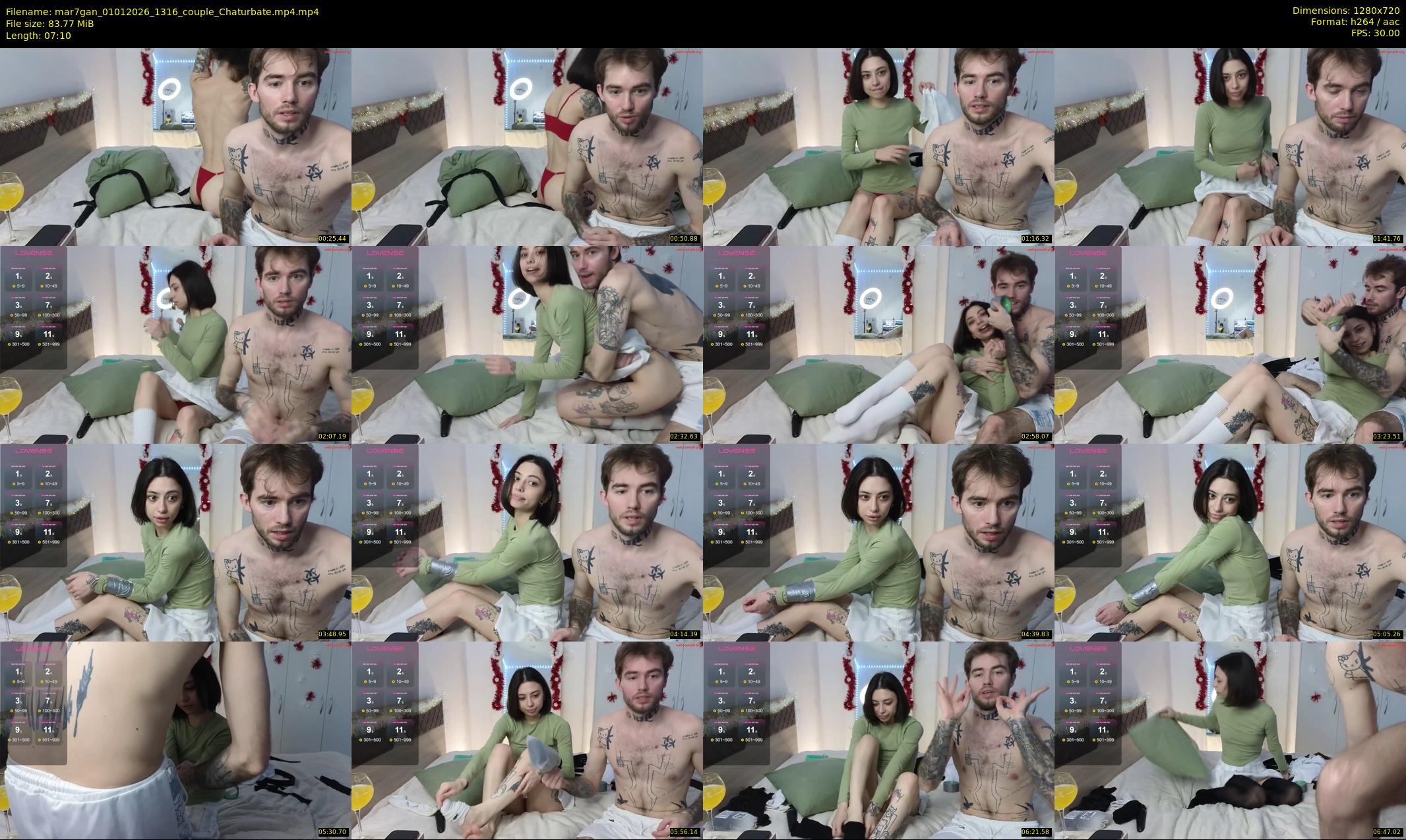 mar7gan — 8 minute Chaturbate couple cam show recording, 720p, Jan 1, 2026