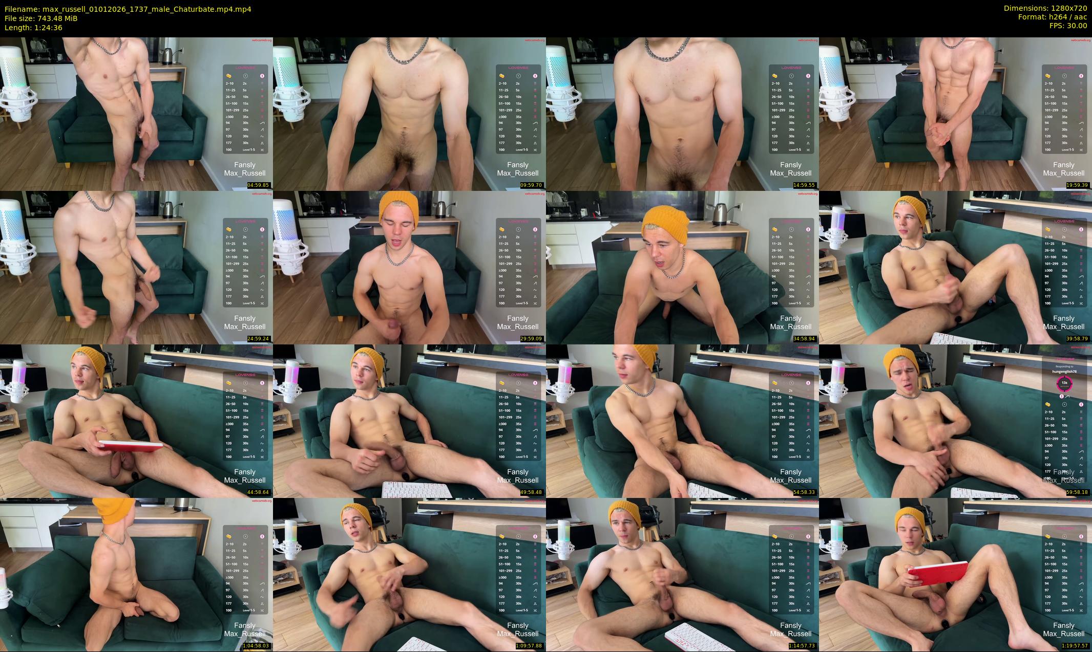 max_russell — 85 minute Chaturbate male cam show recording, 720p, Jan 1, 2026
