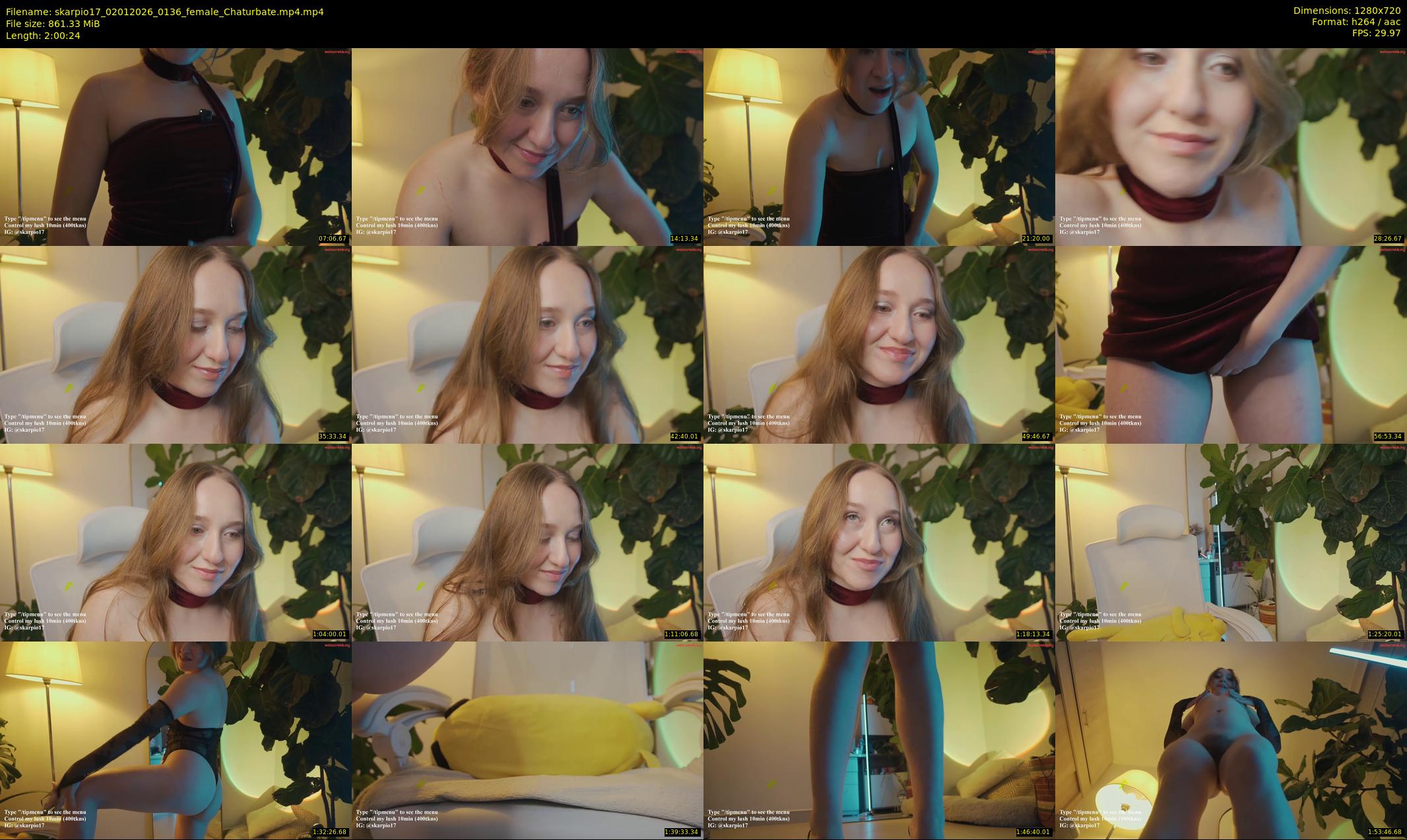 skarpio17 — 121 minute Chaturbate female cam show recording, 720p, Jan 2, 2026