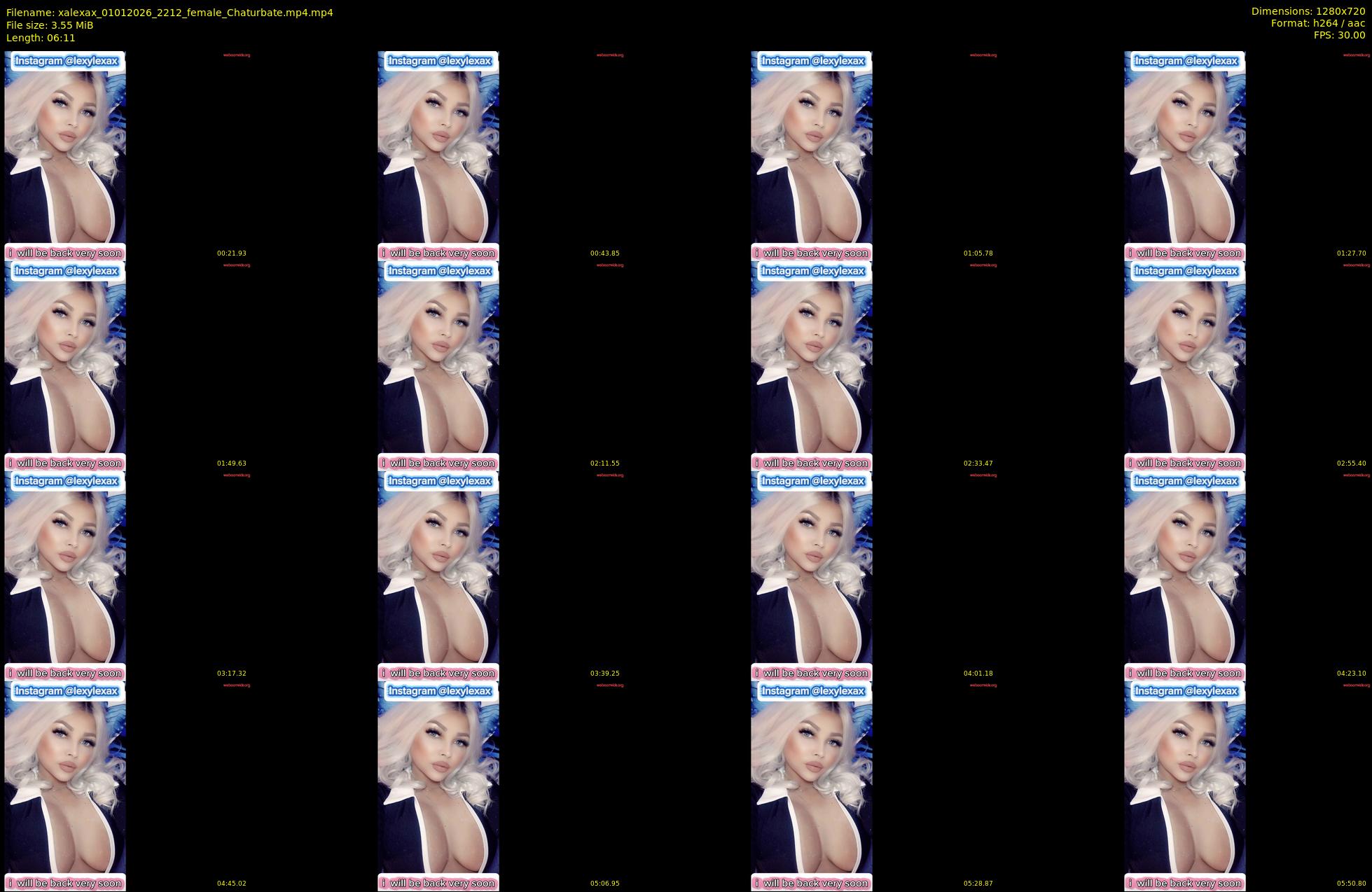 xalexax — 7 minute Chaturbate female cam show recording, 720p, Jan 1, 2026