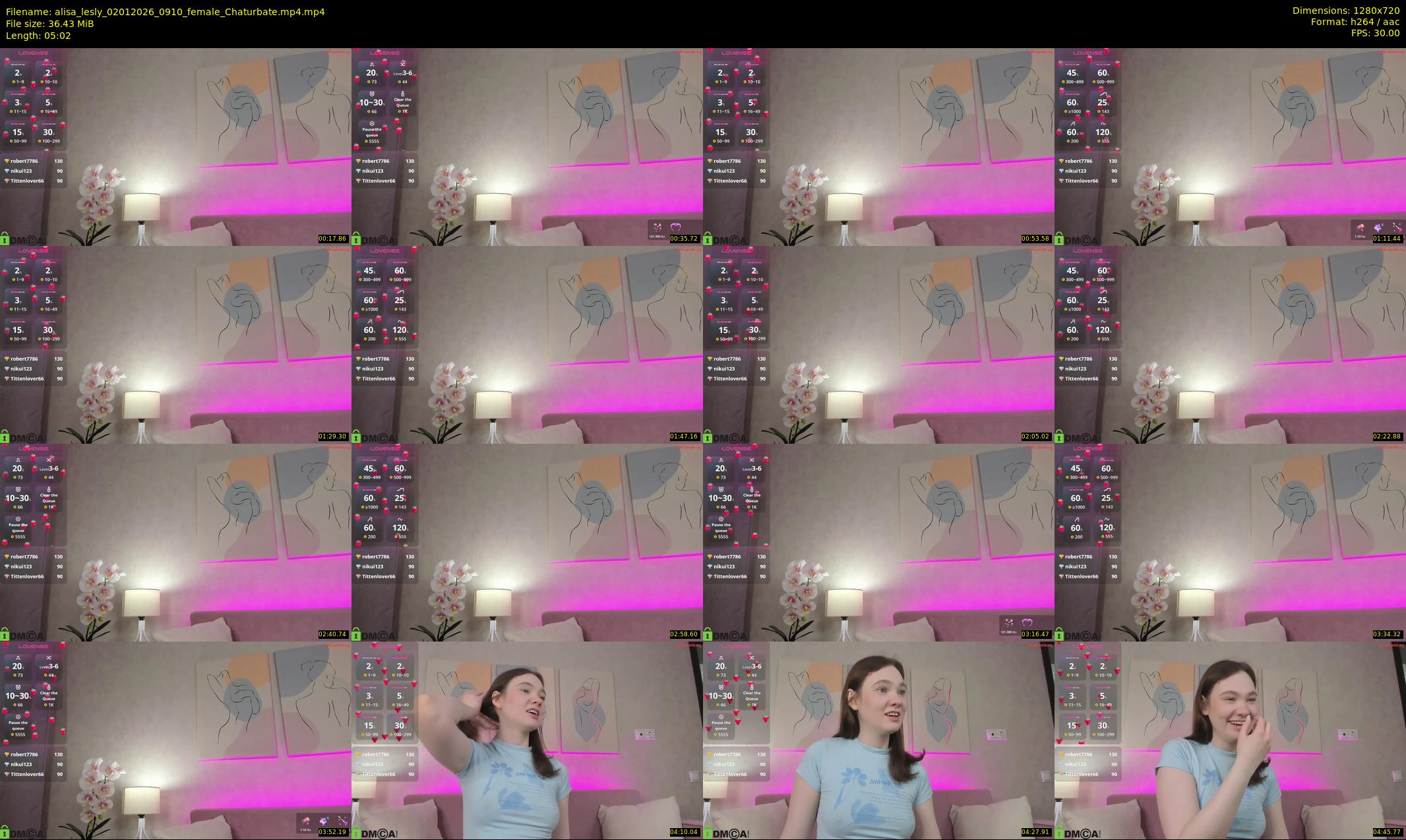 alisa_lesly — 6 minute Chaturbate female cam show recording, 720p, Jan 2, 2026