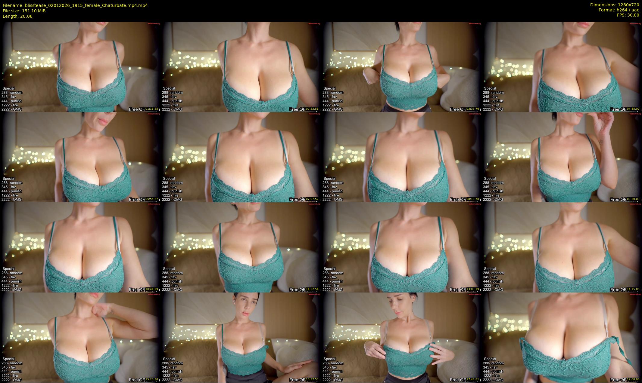 blisstease — 21 minute Chaturbate female cam show recording, 720p, Jan 2, 2026