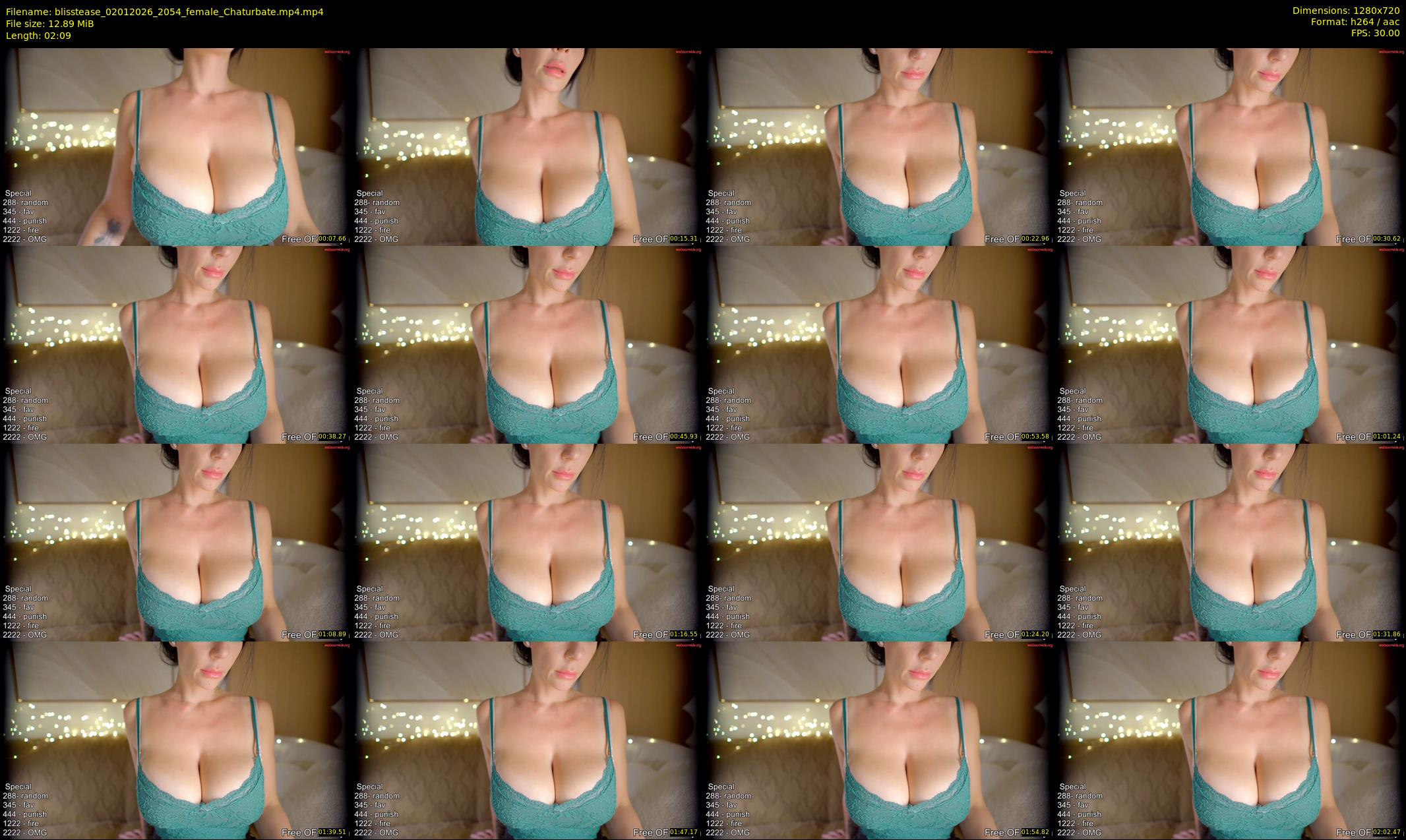 blisstease — 3 minute Chaturbate female cam show recording, 720p, Jan 2, 2026