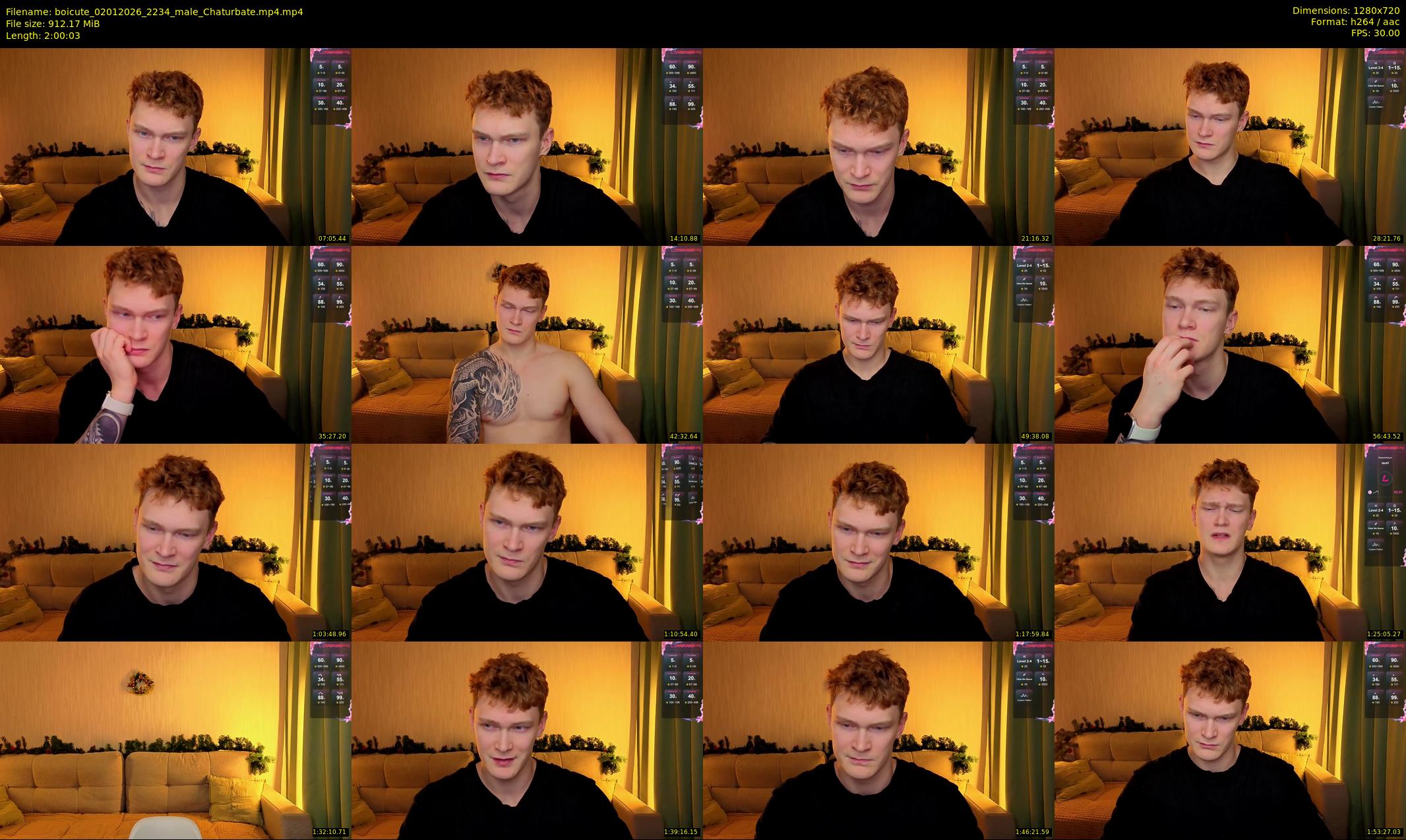boicute — 121 minute Chaturbate male cam show recording, 720p, Jan 2, 2026