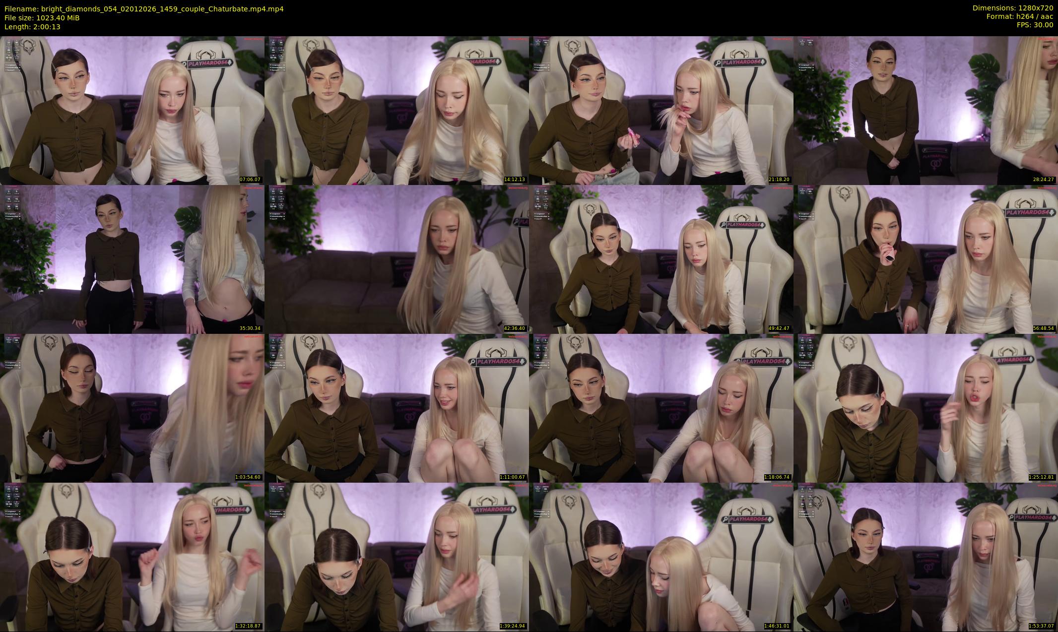 bright_diamonds_054 — 121 minute Chaturbate couple cam show recording, 720p, Jan 2, 2026