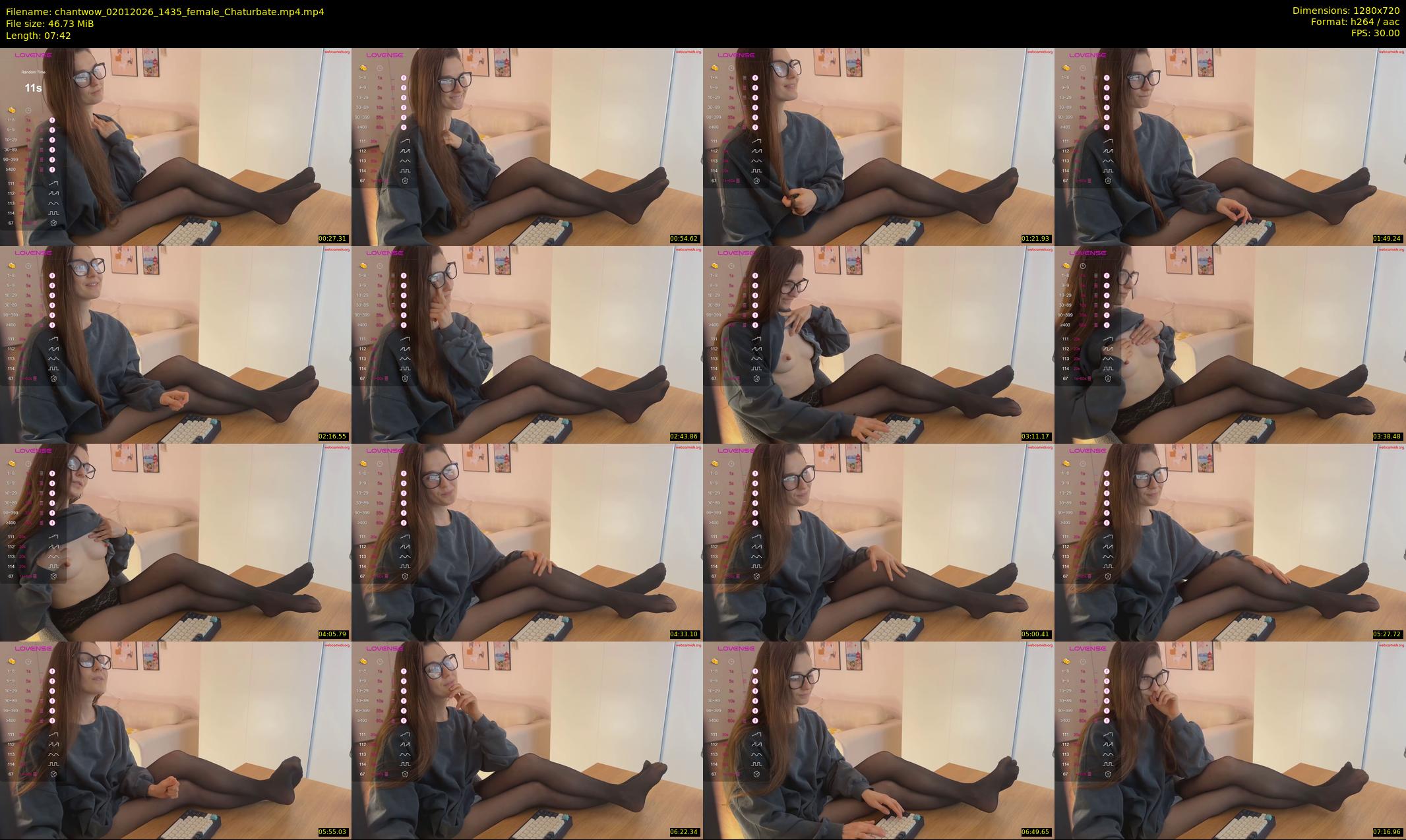chantwow — 8 minute Chaturbate female cam show recording, 720p, Jan 2, 2026