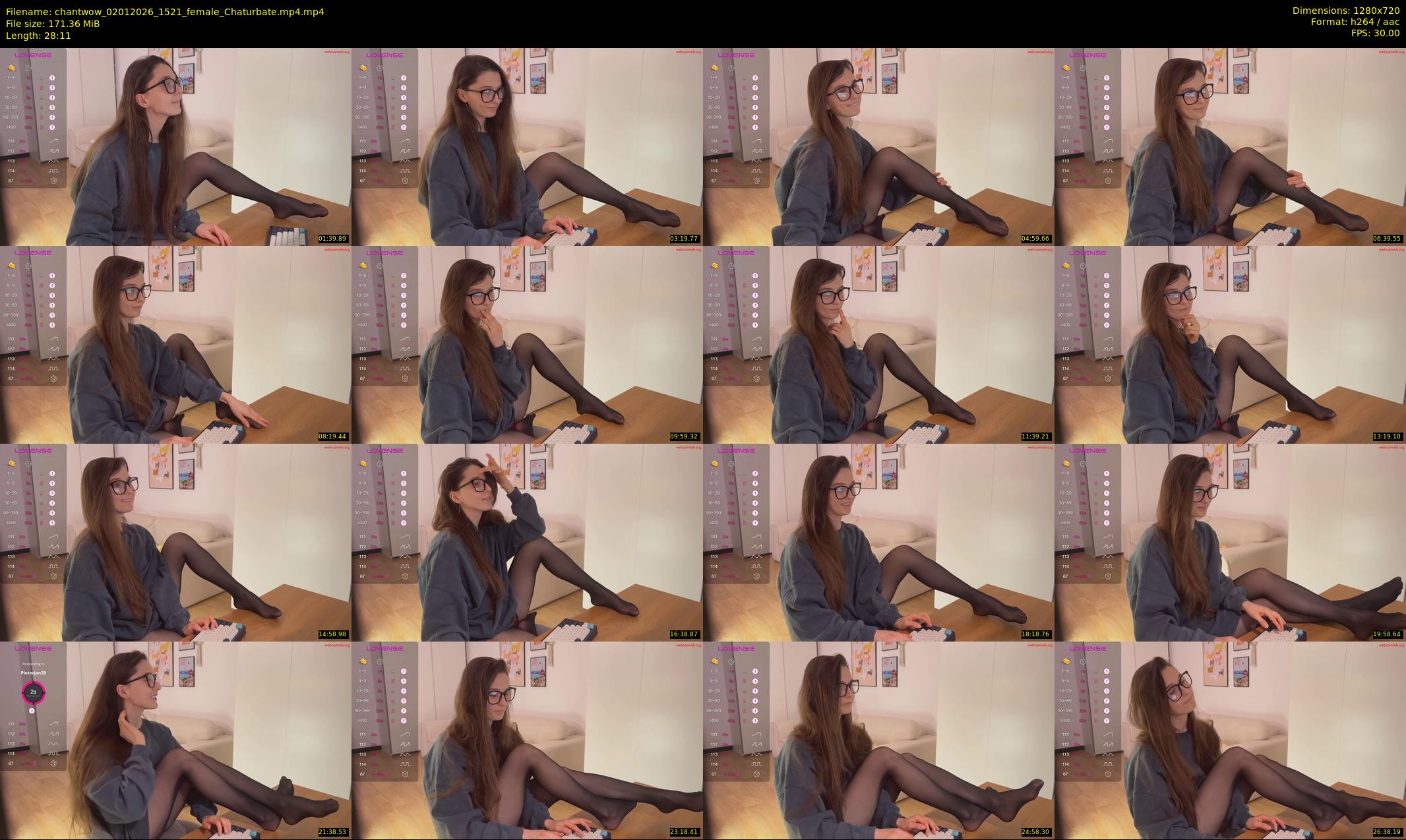 chantwow — 29 minute Chaturbate female cam show recording, 720p, Jan 2, 2026