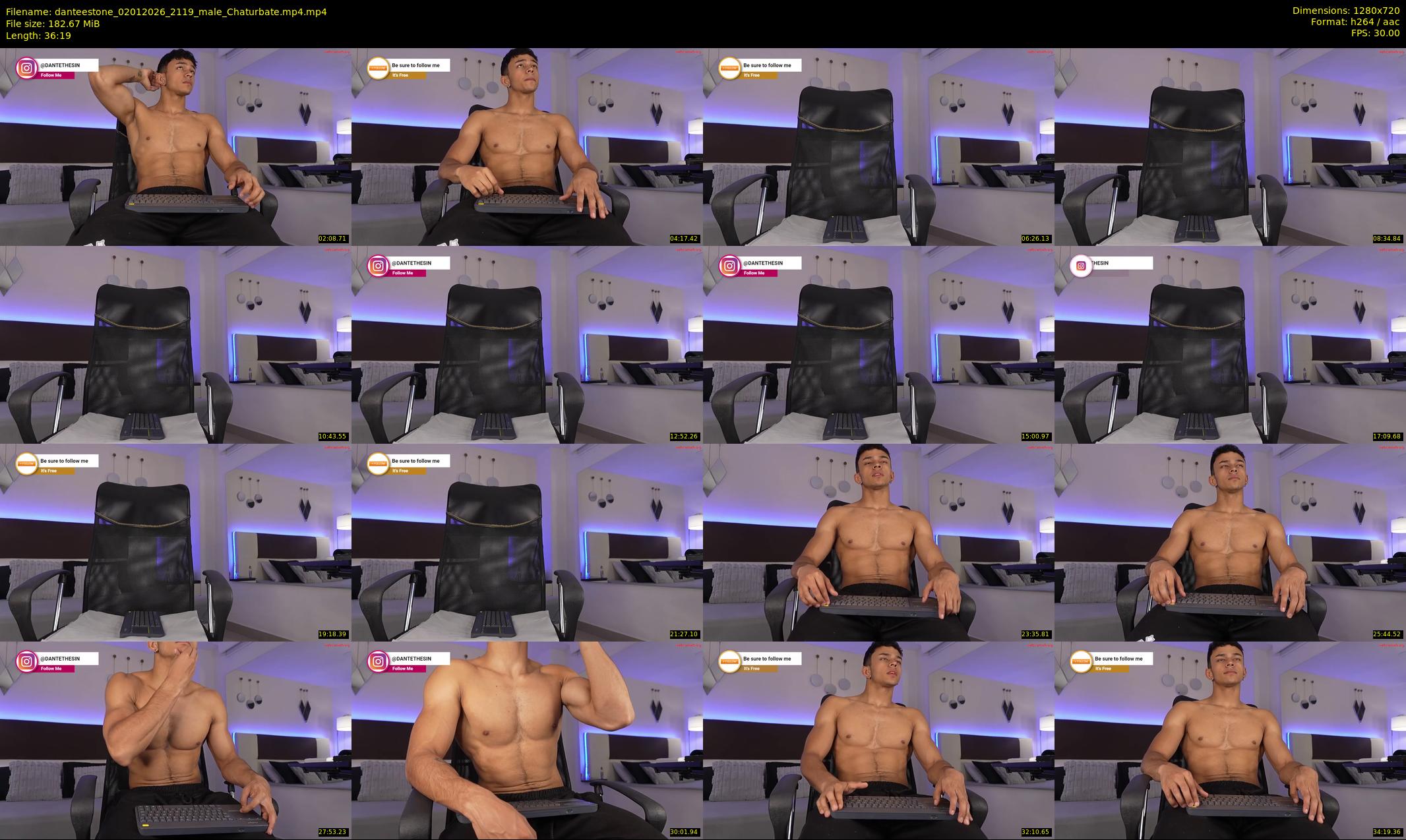 danteestone — 37 minute Chaturbate male cam show recording, 720p, Jan 2, 2026