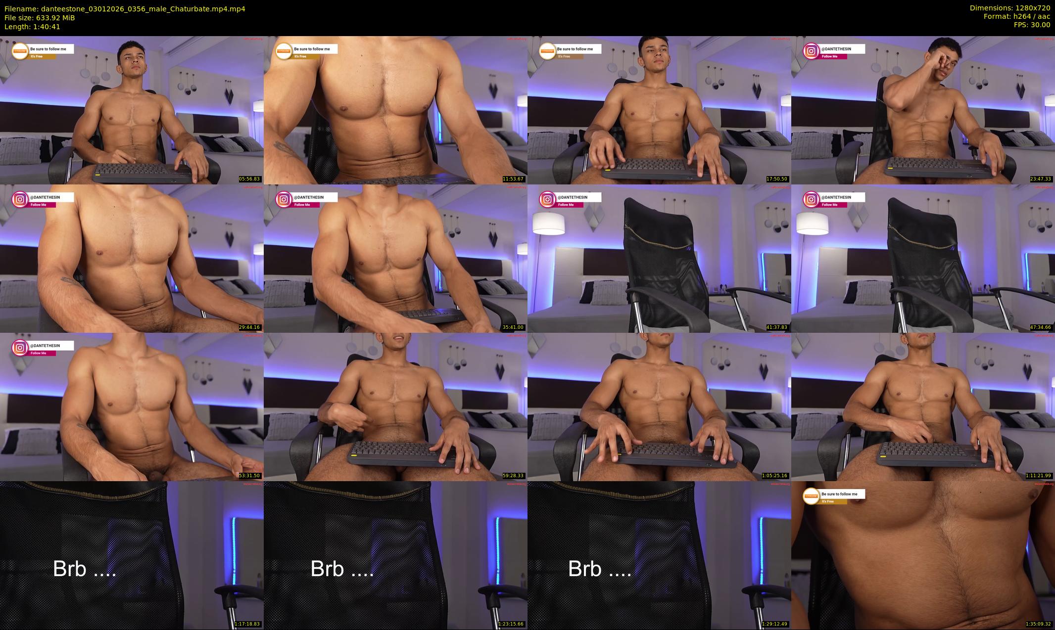 danteestone — 101 minute Chaturbate male cam show recording, 720p, Jan 3, 2026