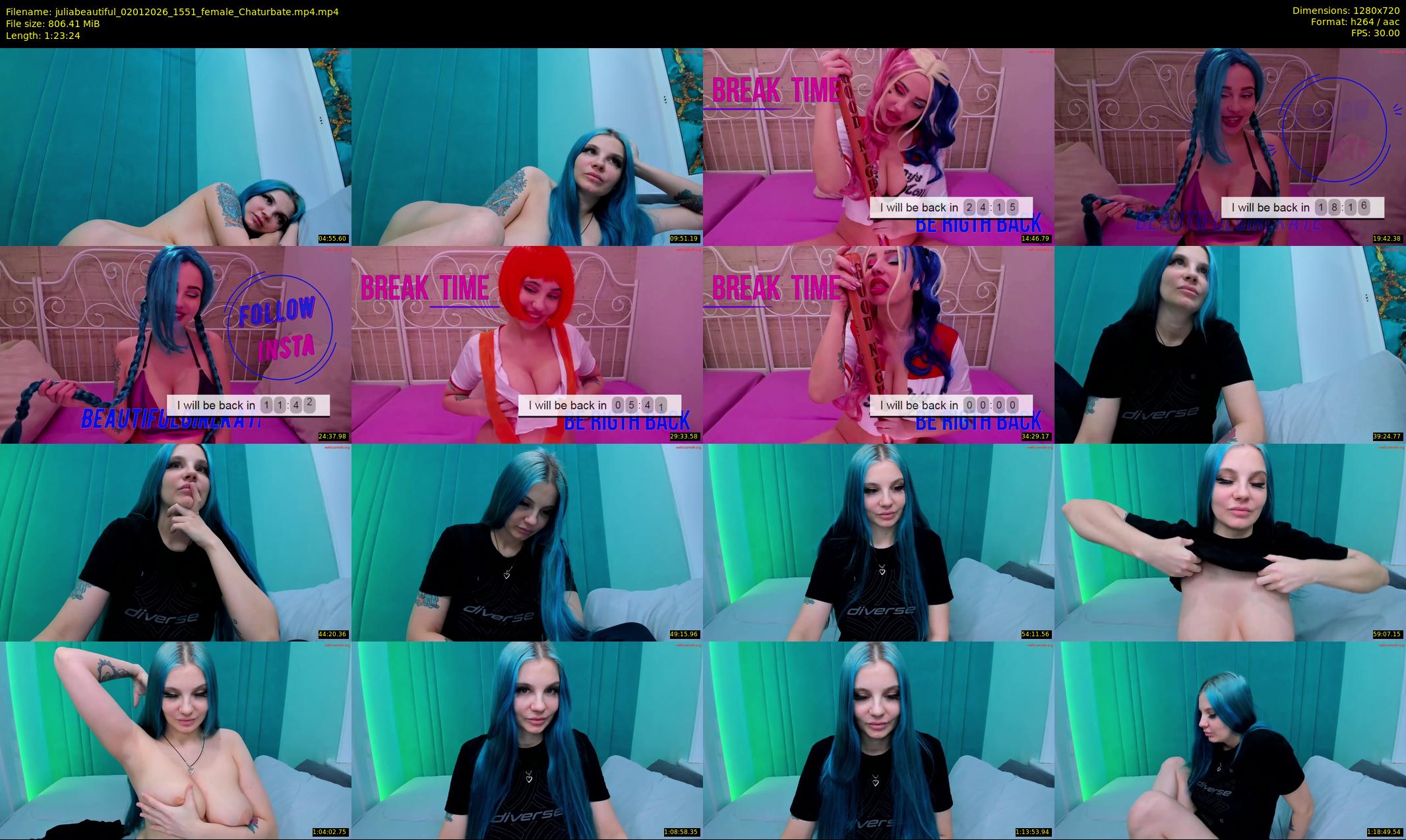 juliabeautiful — 84 minute Chaturbate female cam show recording, 720p, Jan 2, 2026