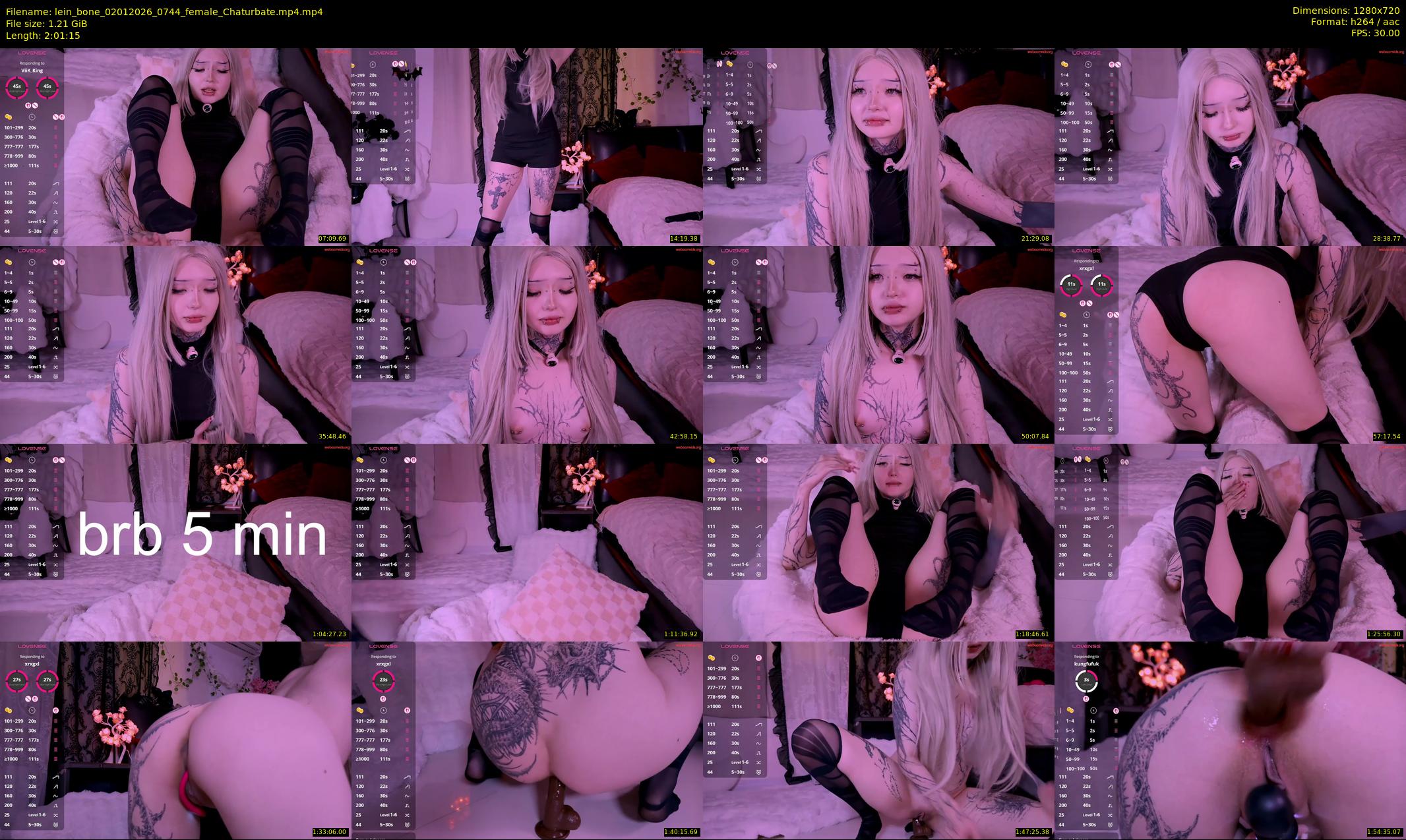 lein_bone — 122 minute Chaturbate female cam show recording, 720p, Jan 2, 2026