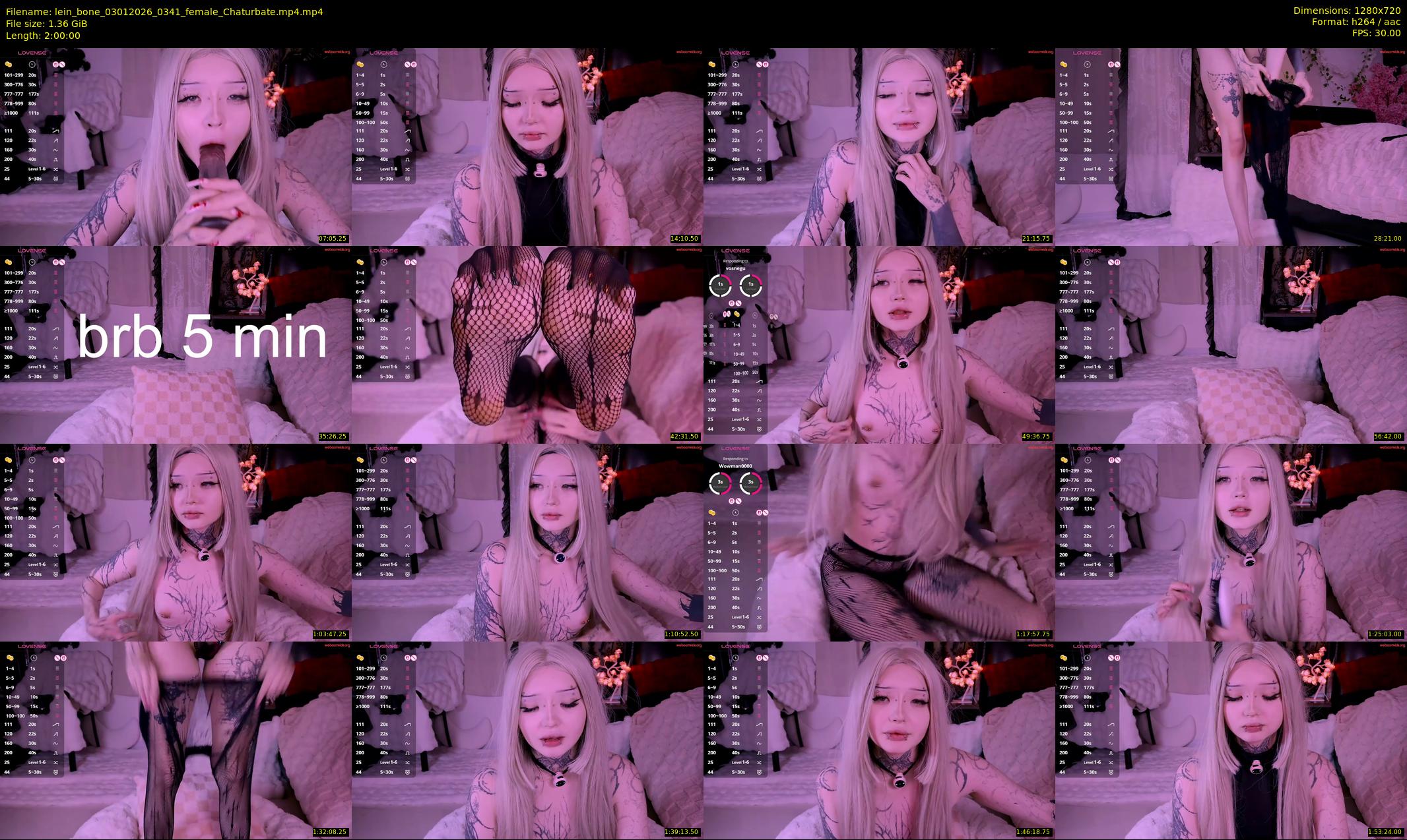 lein_bone — 120 minute Chaturbate female cam show recording, 720p, Jan 3, 2026