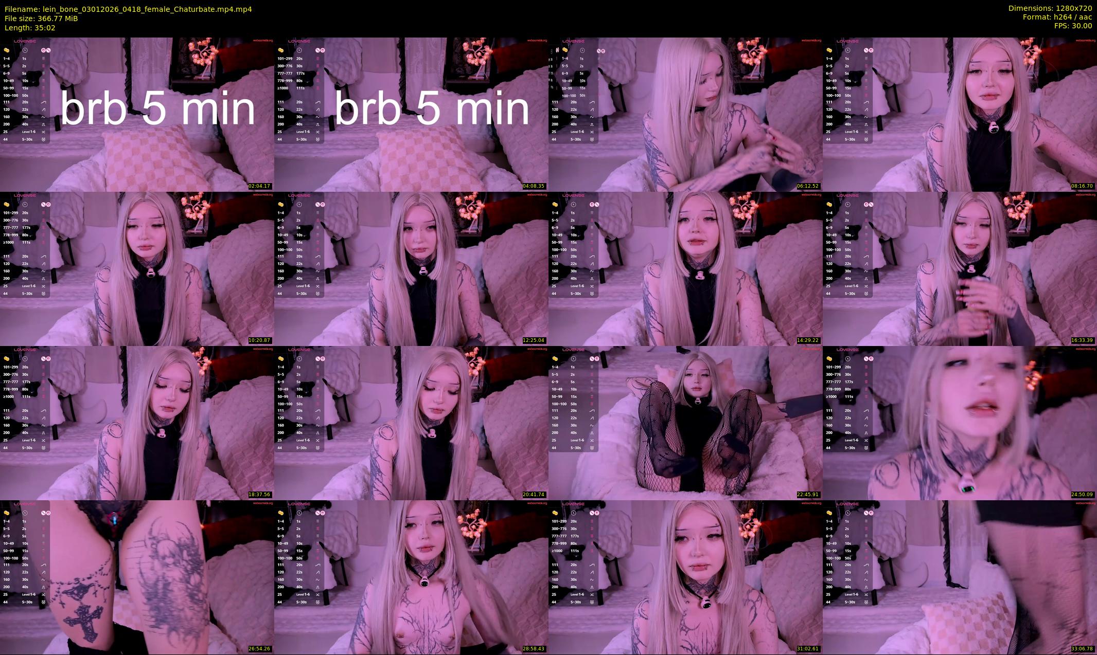 lein_bone — 36 minute Chaturbate female cam show recording, 720p, Jan 3, 2026