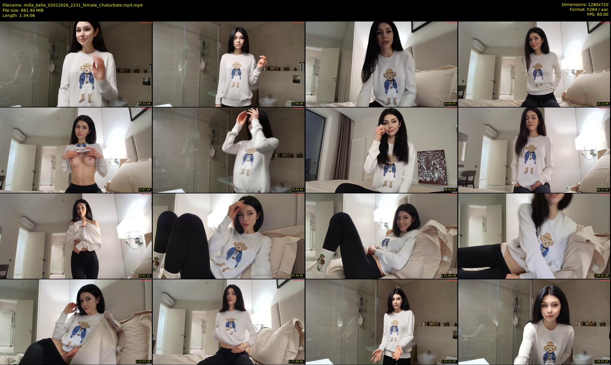 milla_bella — 95 minute Chaturbate female cam show recording, 720p, Jan 2, 2026