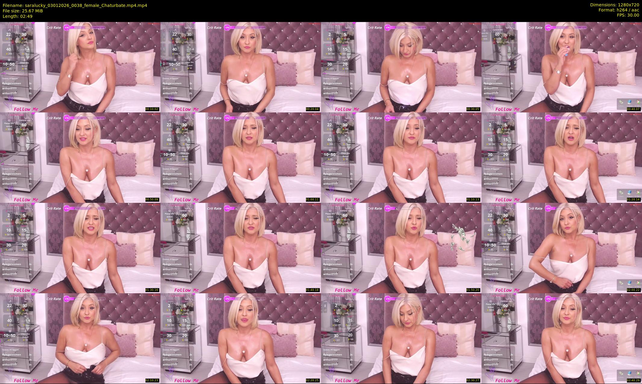saralucky — 3 minute Chaturbate female cam show recording, 720p, Jan 3, 2026