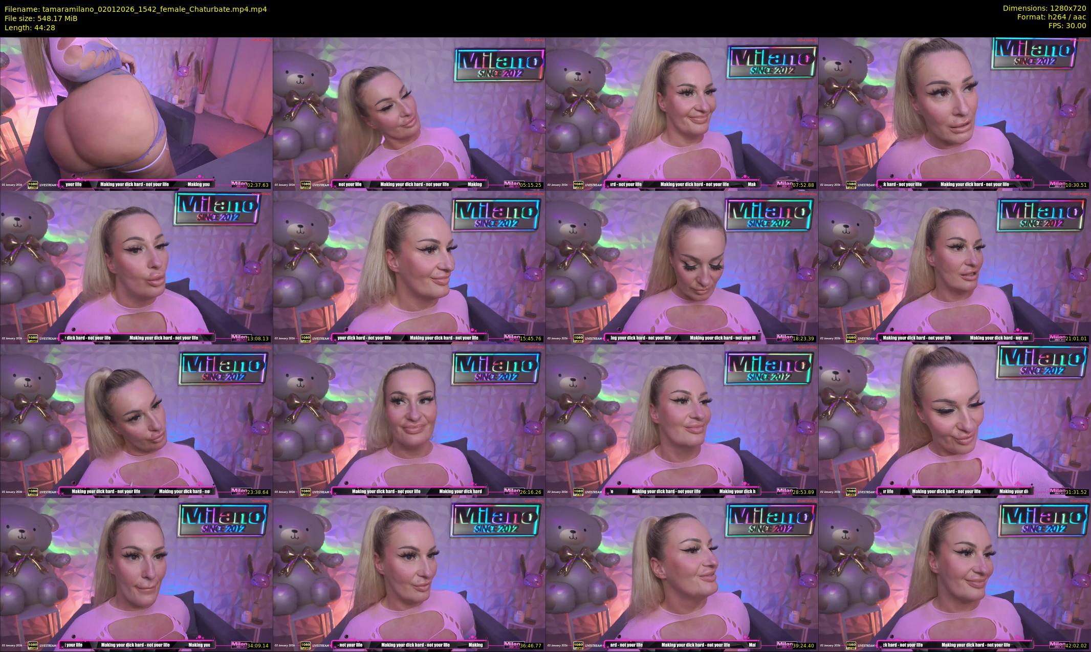 tamaramilano — 45 minute Chaturbate female cam show recording, 720p, Jan 2, 2026