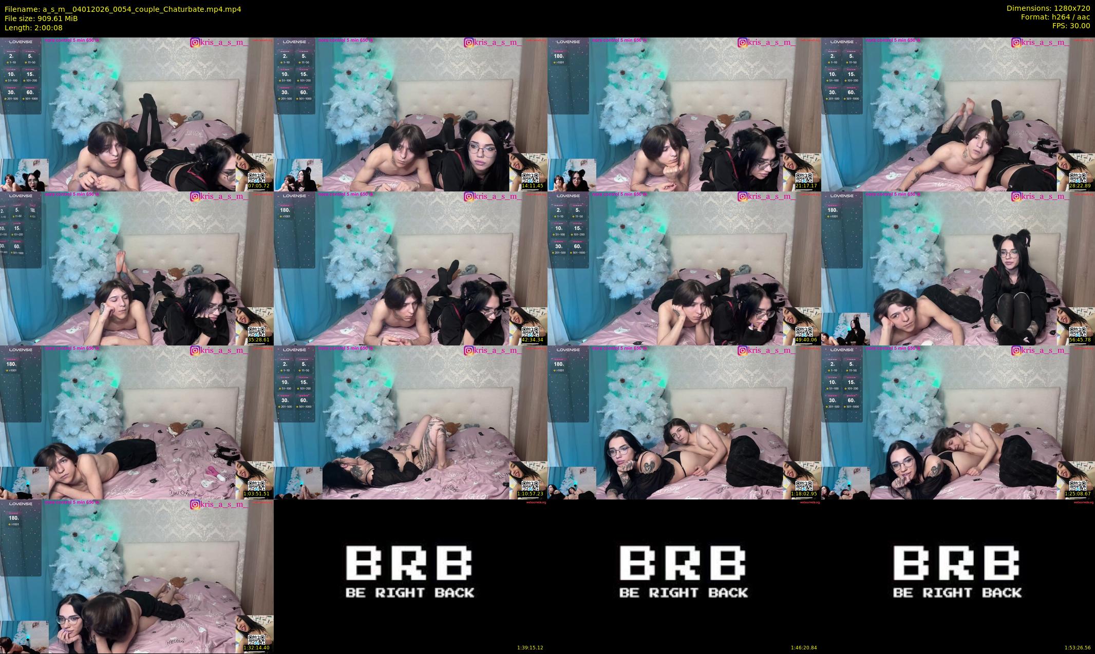 a_s_m_ — 121 minute Chaturbate couple cam show recording, 720p, Jan 4, 2026