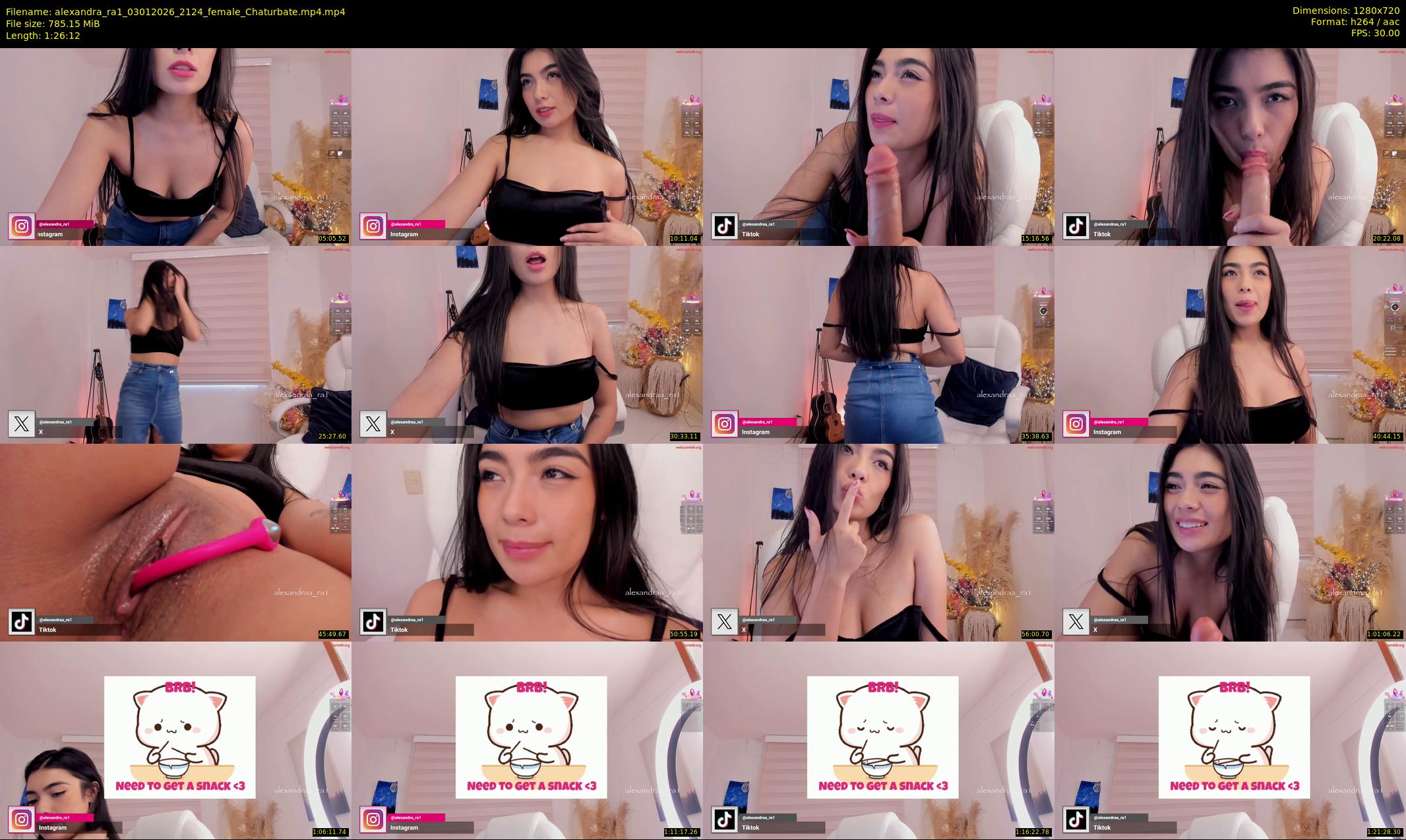 alexandra_ra1 — 87 minute Chaturbate female cam show recording, 720p, Jan 3, 2026