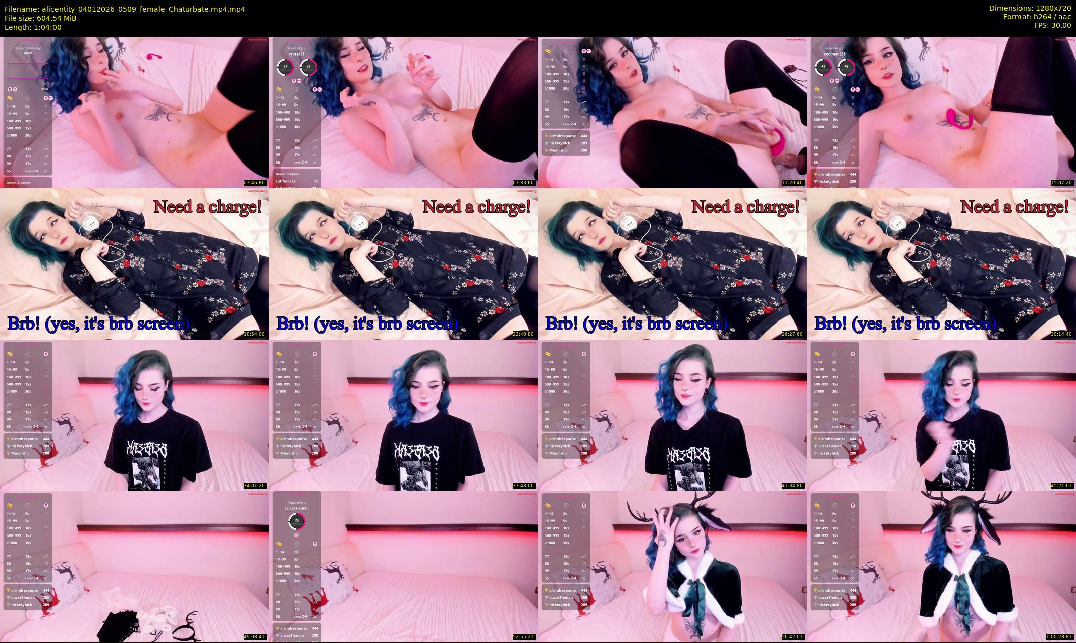 alicentity — 64 minute Chaturbate female cam show recording, 720p, Jan 4, 2026