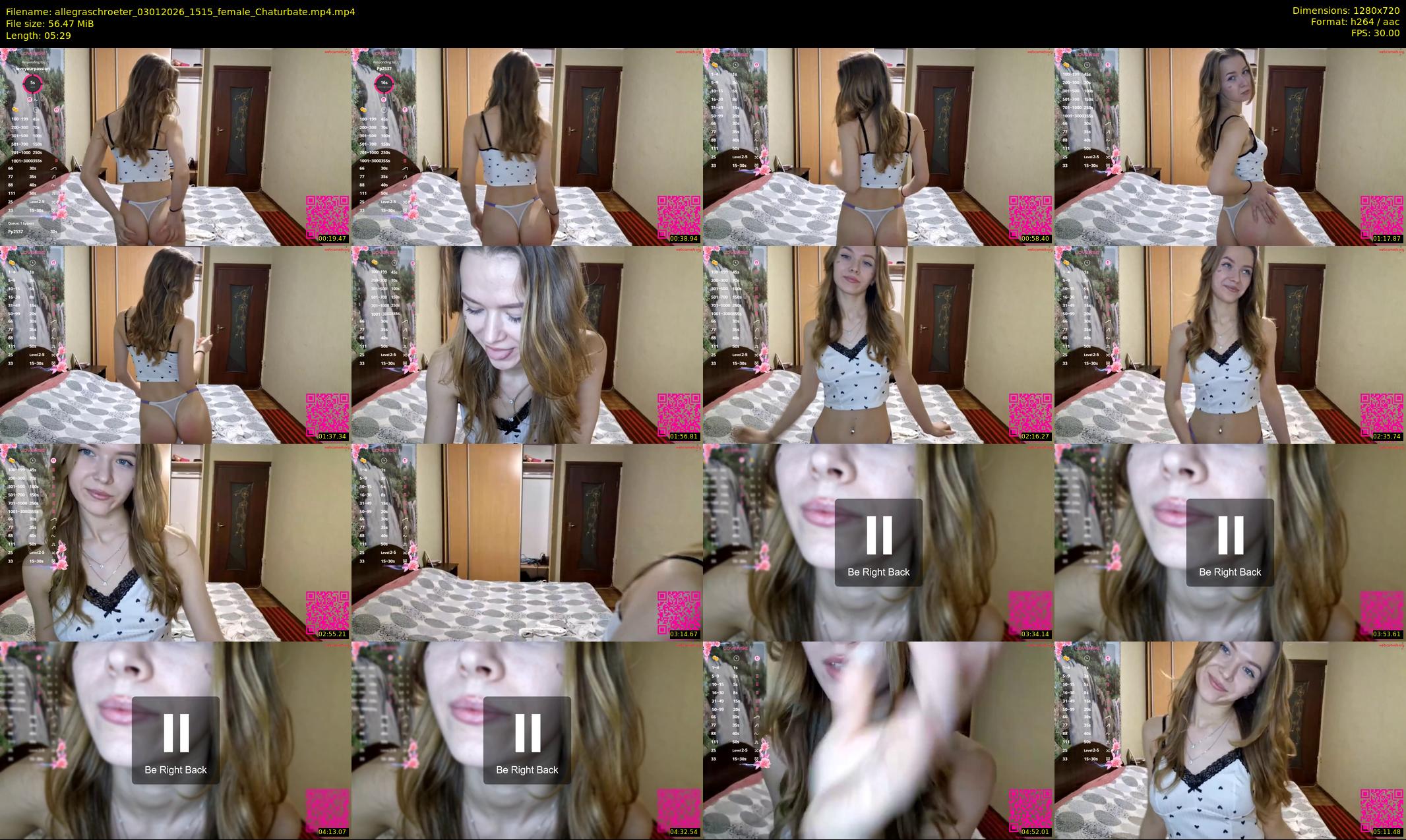 allegraschroeter — 6 minute Chaturbate female cam show recording, 720p, Jan 3, 2026