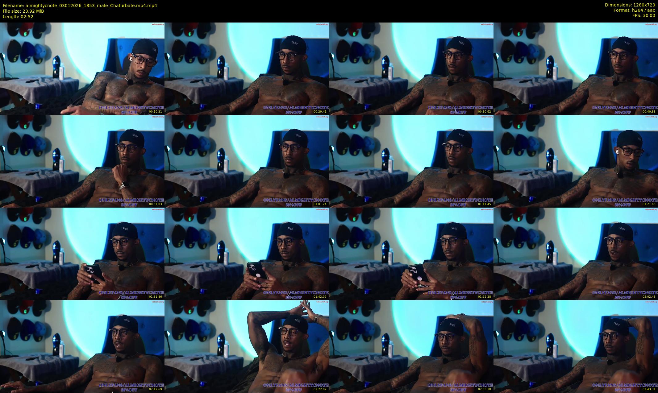 almightycnote — 3 minute Chaturbate male cam show recording, 720p, Jan 3, 2026